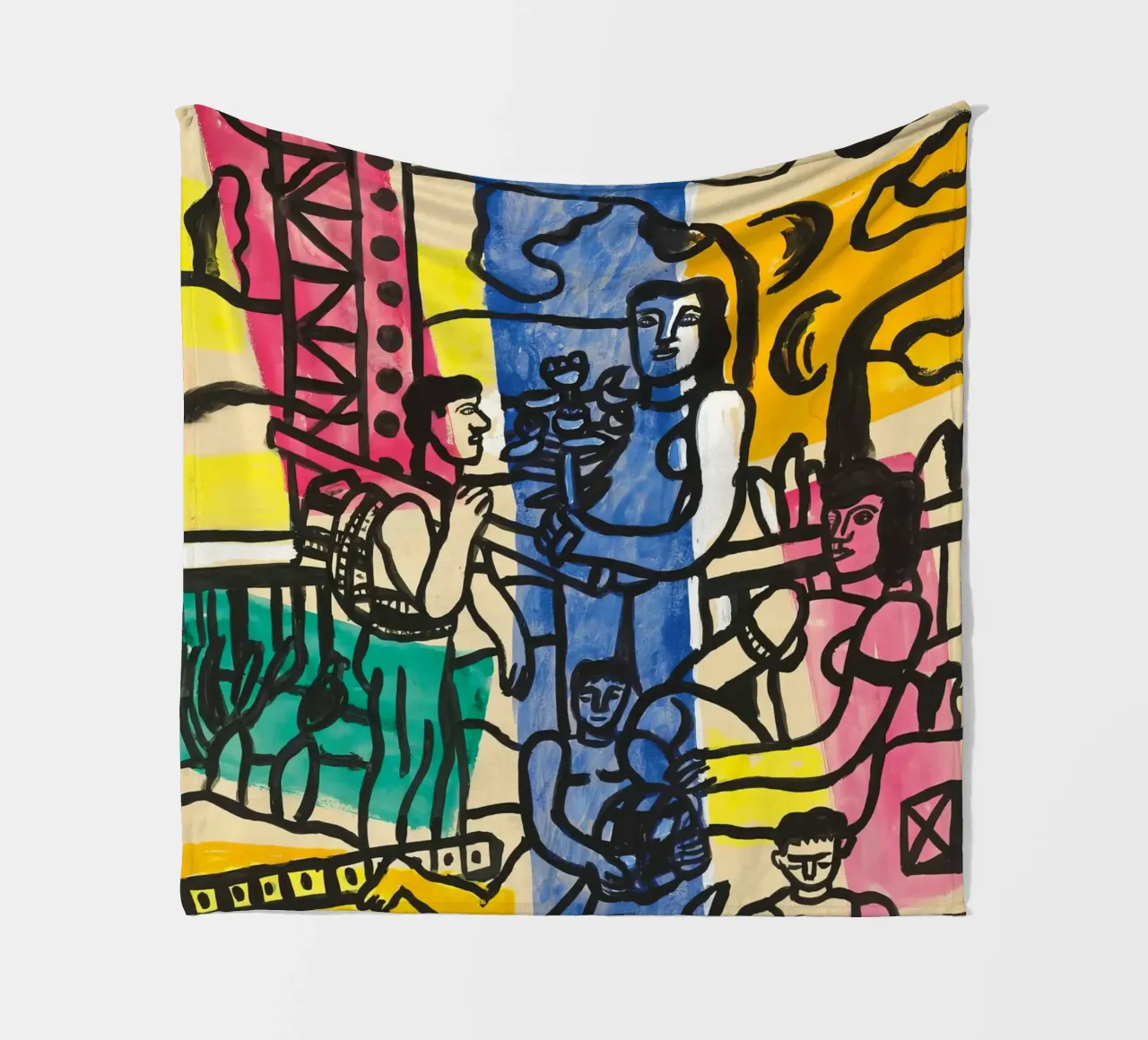 Lo "Studio per il camper" di Léger - Figure cubiste e colori vivaci. coperta in pile da NorwesClub
