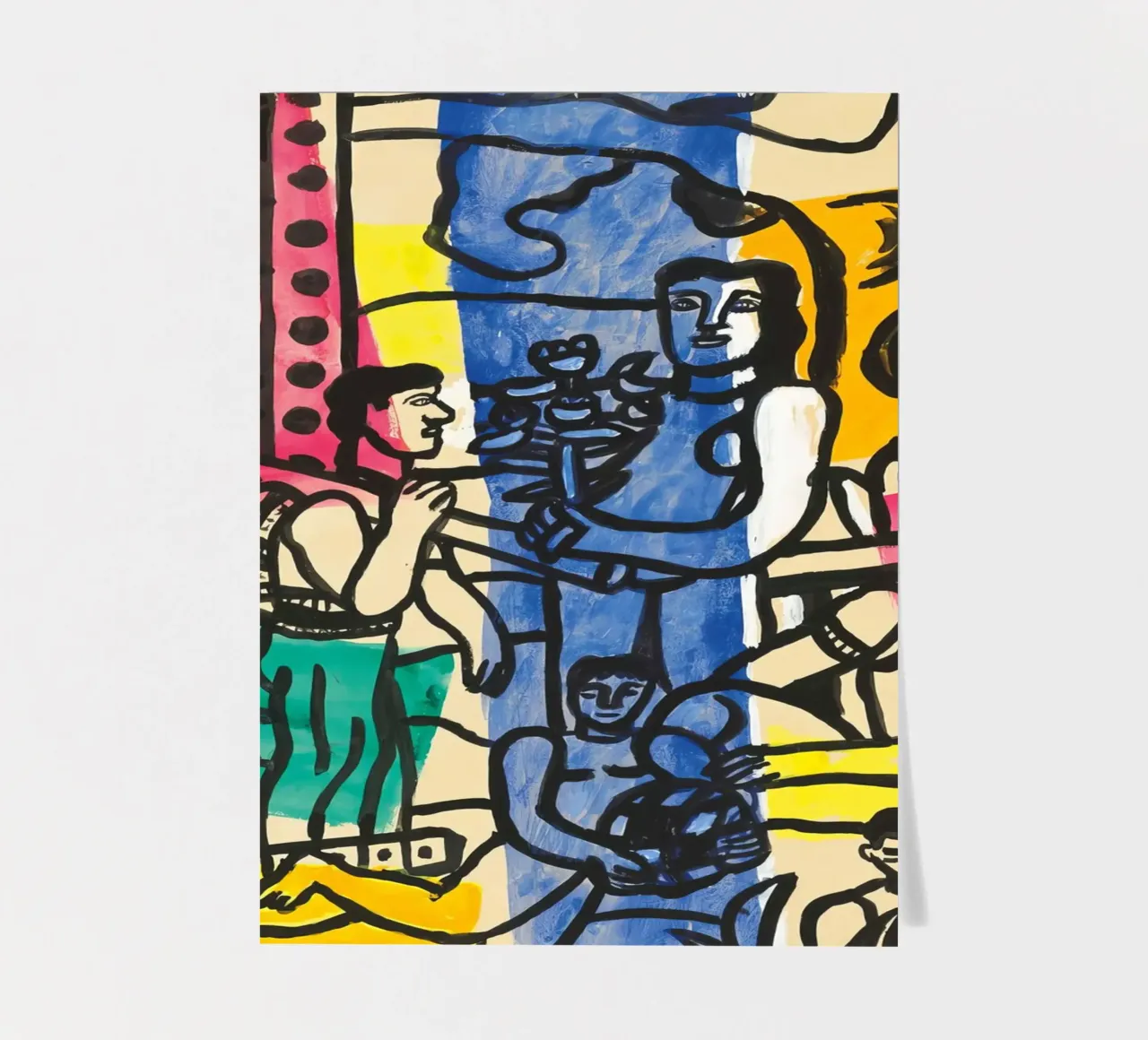 Lo "Studio per il camper" di Léger - Figure cubiste e colori vivaci. foglio adesivo da NorwesClub