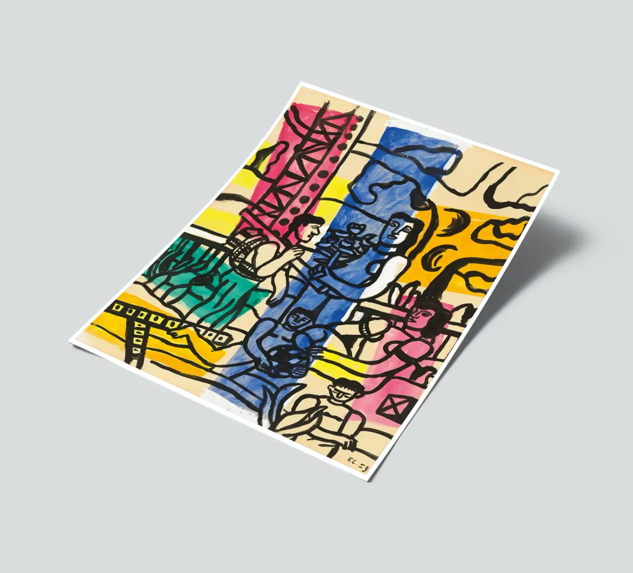 Lo "Studio per il camper" di Léger - Figure cubiste e colori vivaci. foglio adesivo da NorwesClub