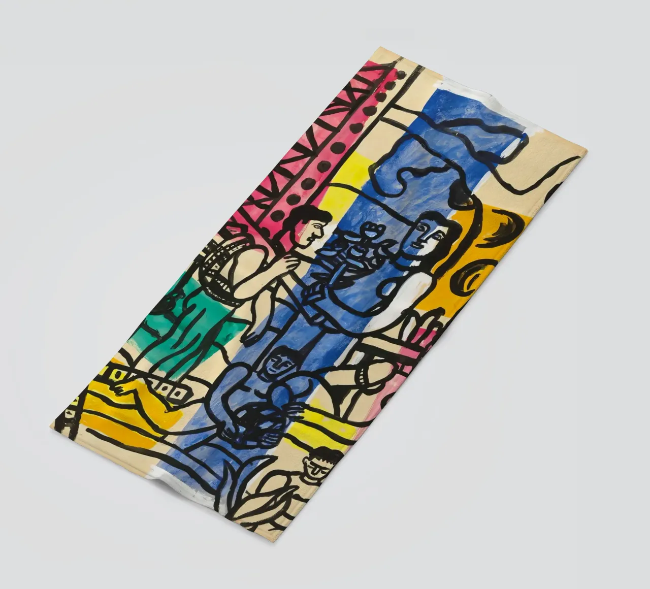 Lo "Studio per il camper" di Léger - Figure cubiste e colori vivaci. telo mare da NorwesClub