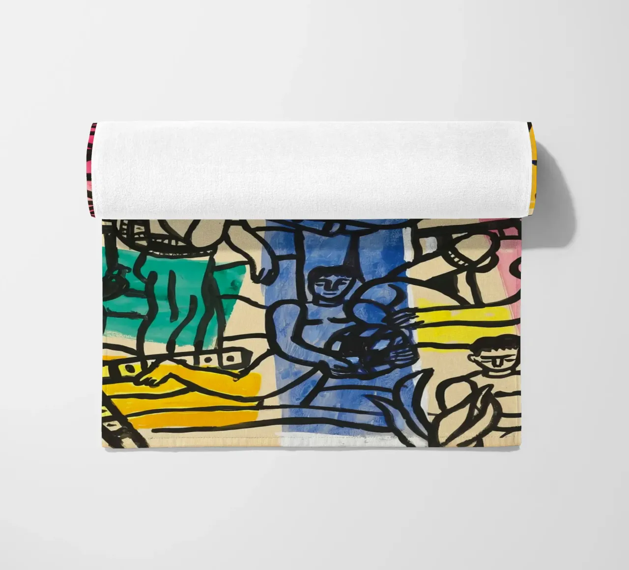 Lo "Studio per il camper" di Léger - Figure cubiste e colori vivaci. telo mare da NorwesClub