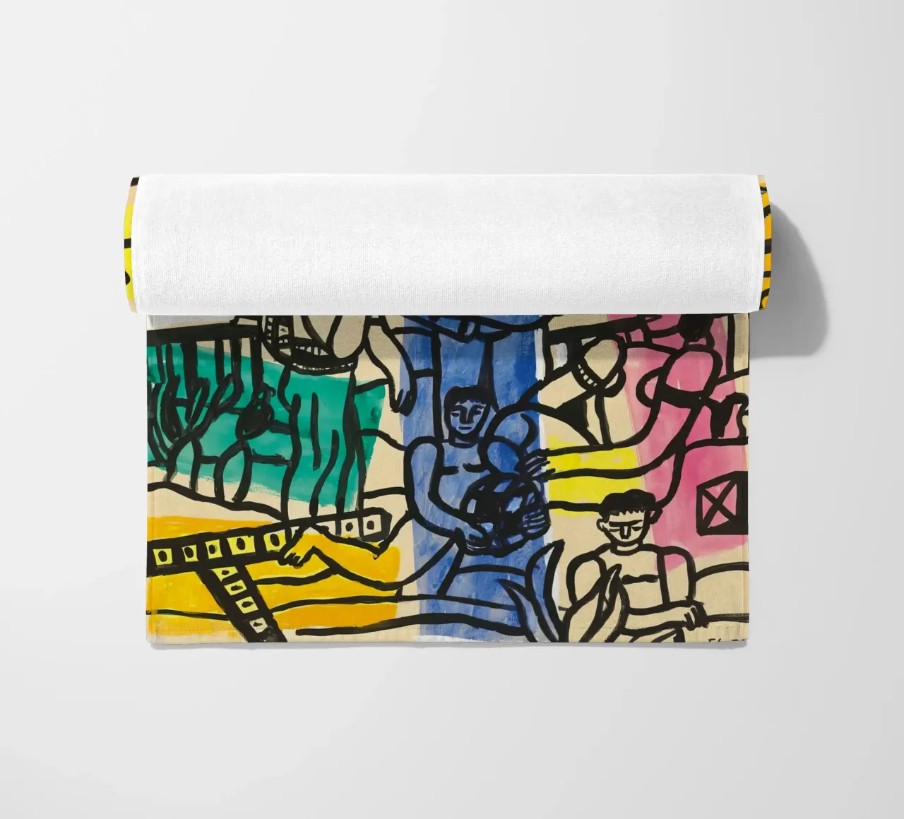 Lo "Studio per il camper" di Léger - Figure cubiste e colori vivaci. telo mare da NorwesClub