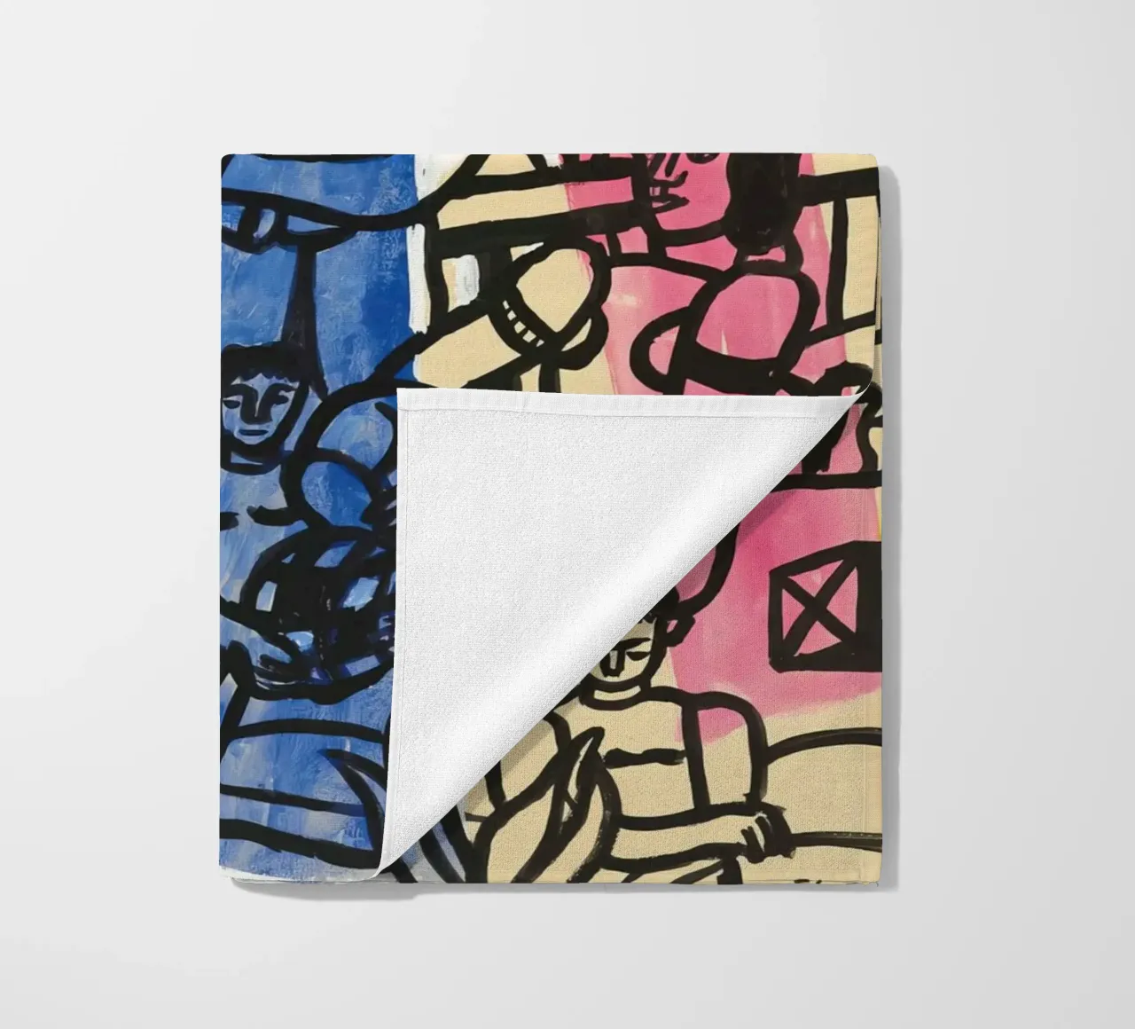 Lo "Studio per il camper" di Léger - Figure cubiste e colori vivaci. telo mare da NorwesClub