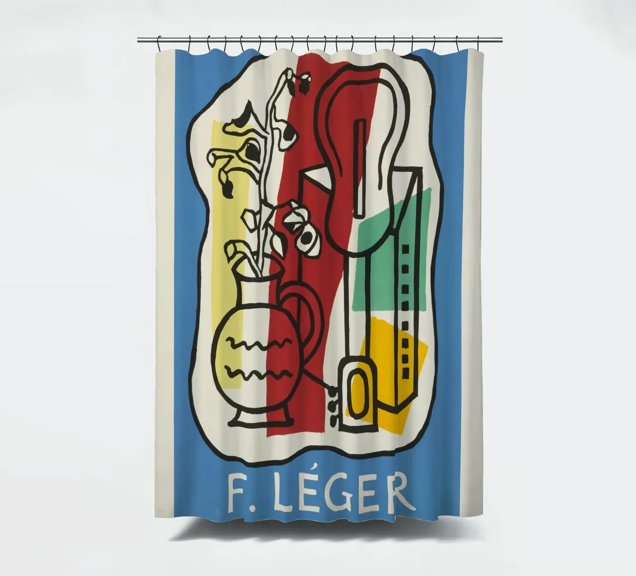 F. Léger Abstract Stilleven - Modernisme Kubisme Kunstdruk douchegordijn van NorwesClub