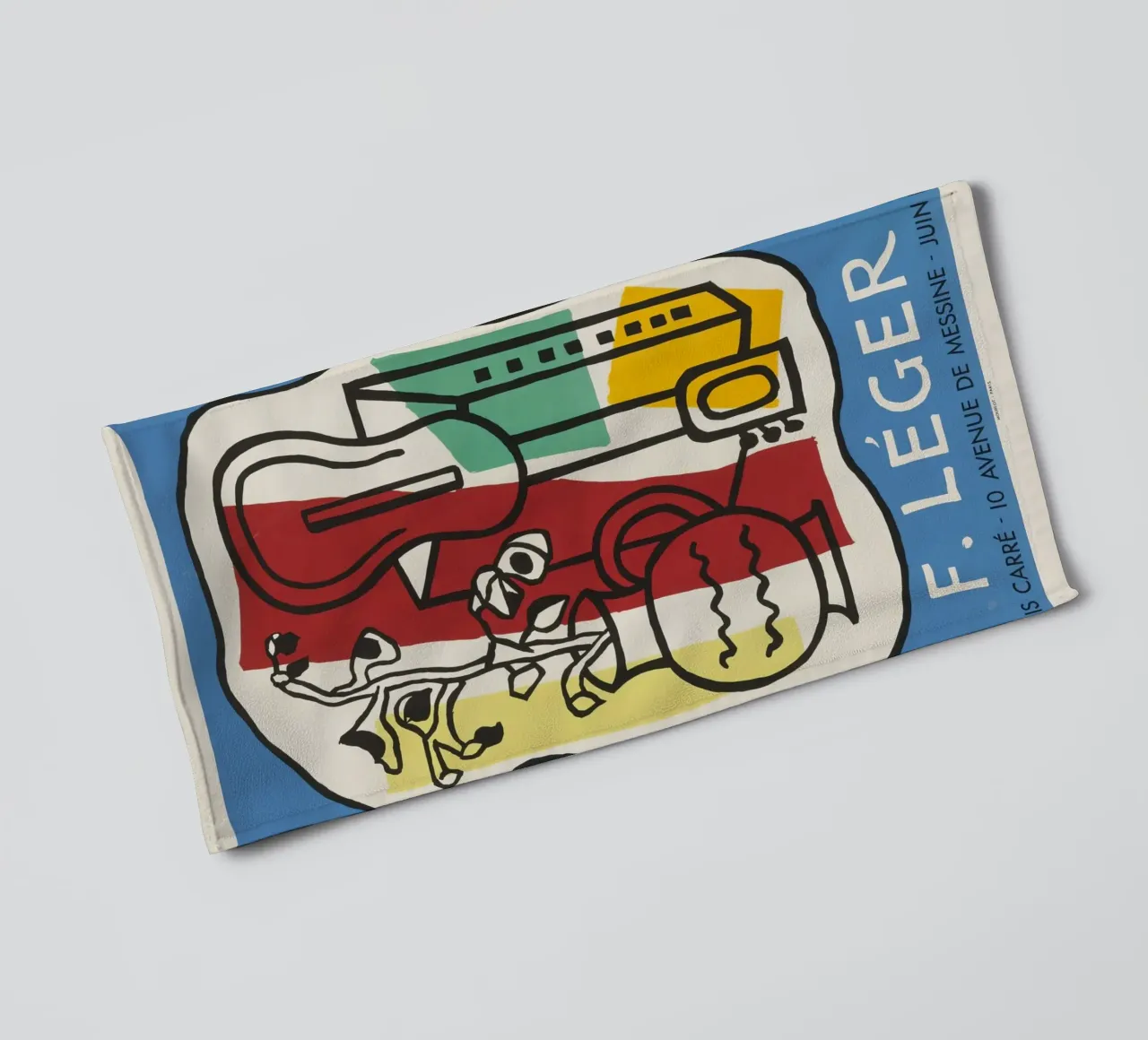 F. Léger Abstract Stilleven - Modernisme Kubisme Kunstdruk badhanddoek van NorwesClub