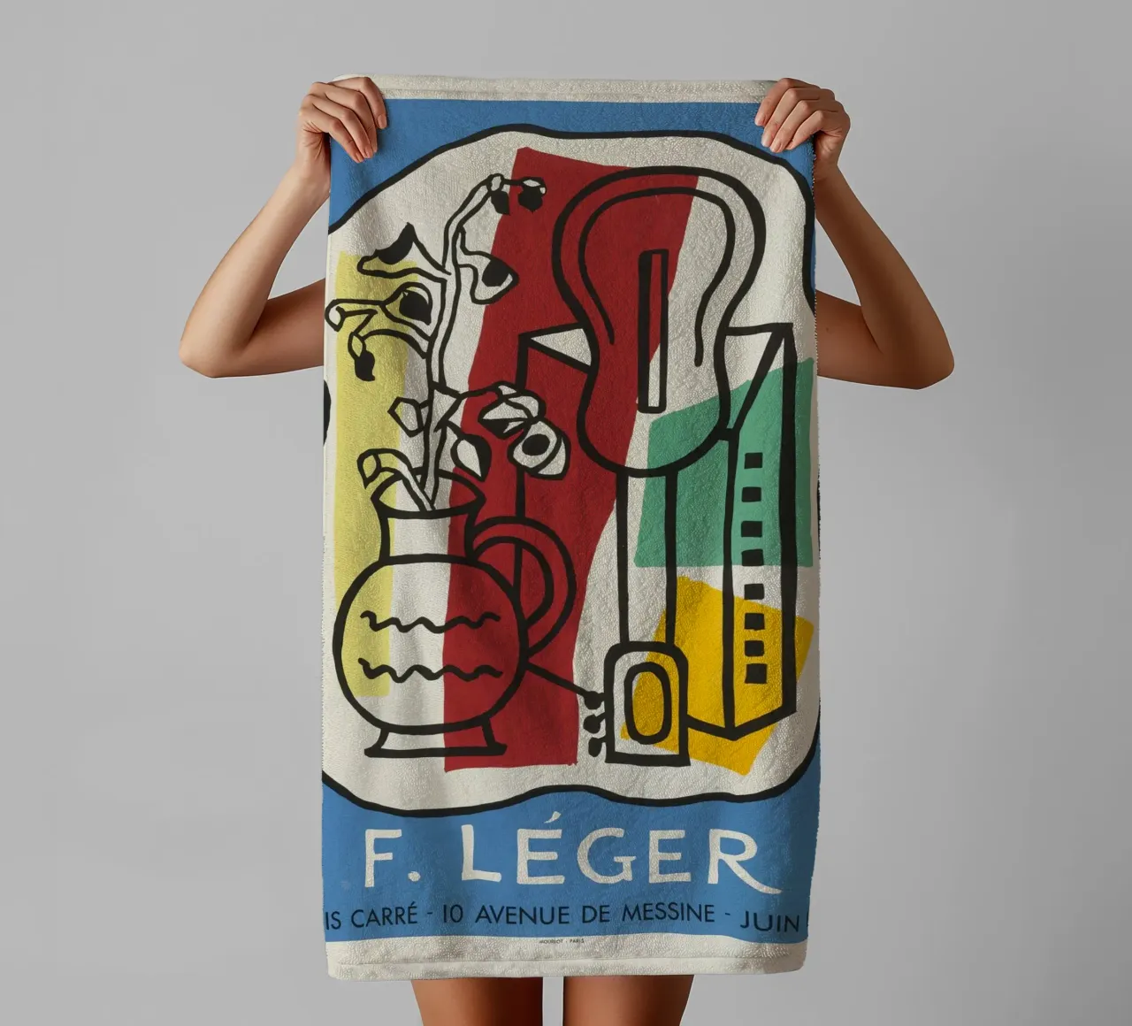 F. Léger Abstract Stilleven - Modernisme Kubisme Kunstdruk badhanddoek van NorwesClub