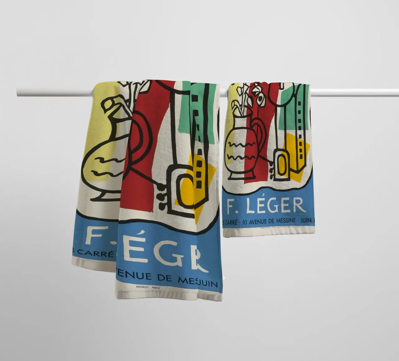 F. Léger Abstract Stilleven - Modernisme Kubisme Kunstdruk badhanddoek van NorwesClub