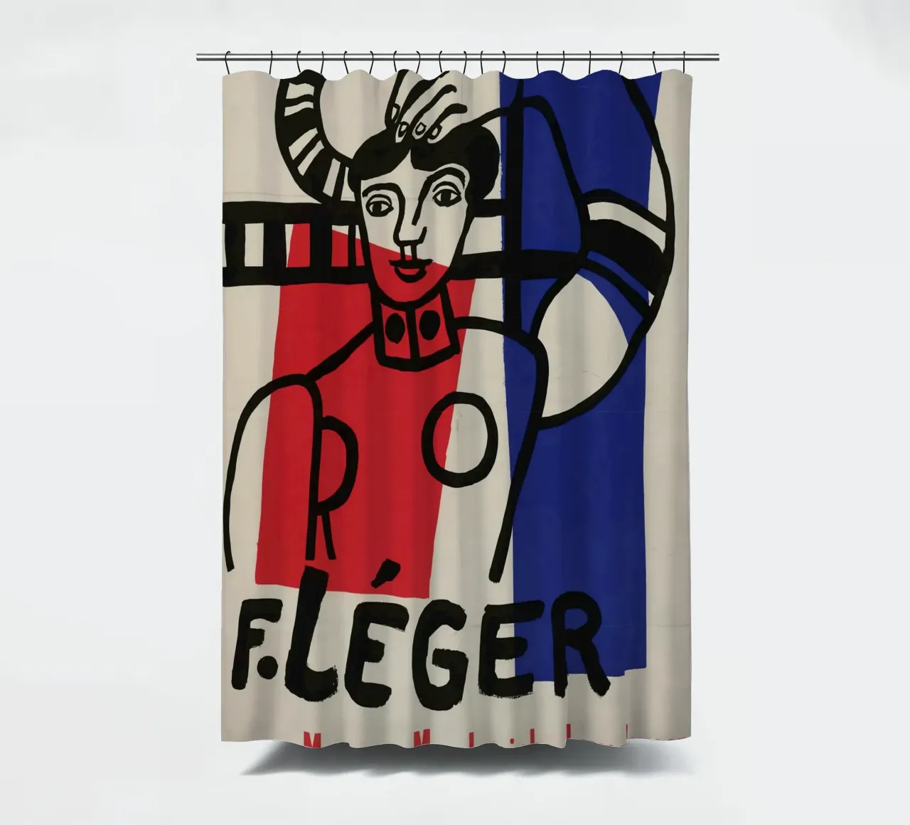 F. Léger Figuur Compositie - Kubistisch Modernisme Kunstdruk douchegordijn van NorwesClub