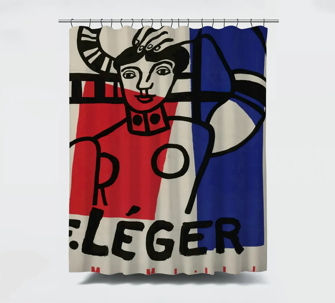 F. Léger Figuur Compositie - Kubistisch Modernisme Kunstdruk douchegordijn van NorwesClub