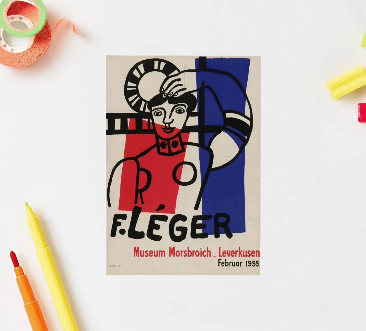 F. Léger Figure Composition - Cubist Modernism Art Print autocollant de NorwesClub