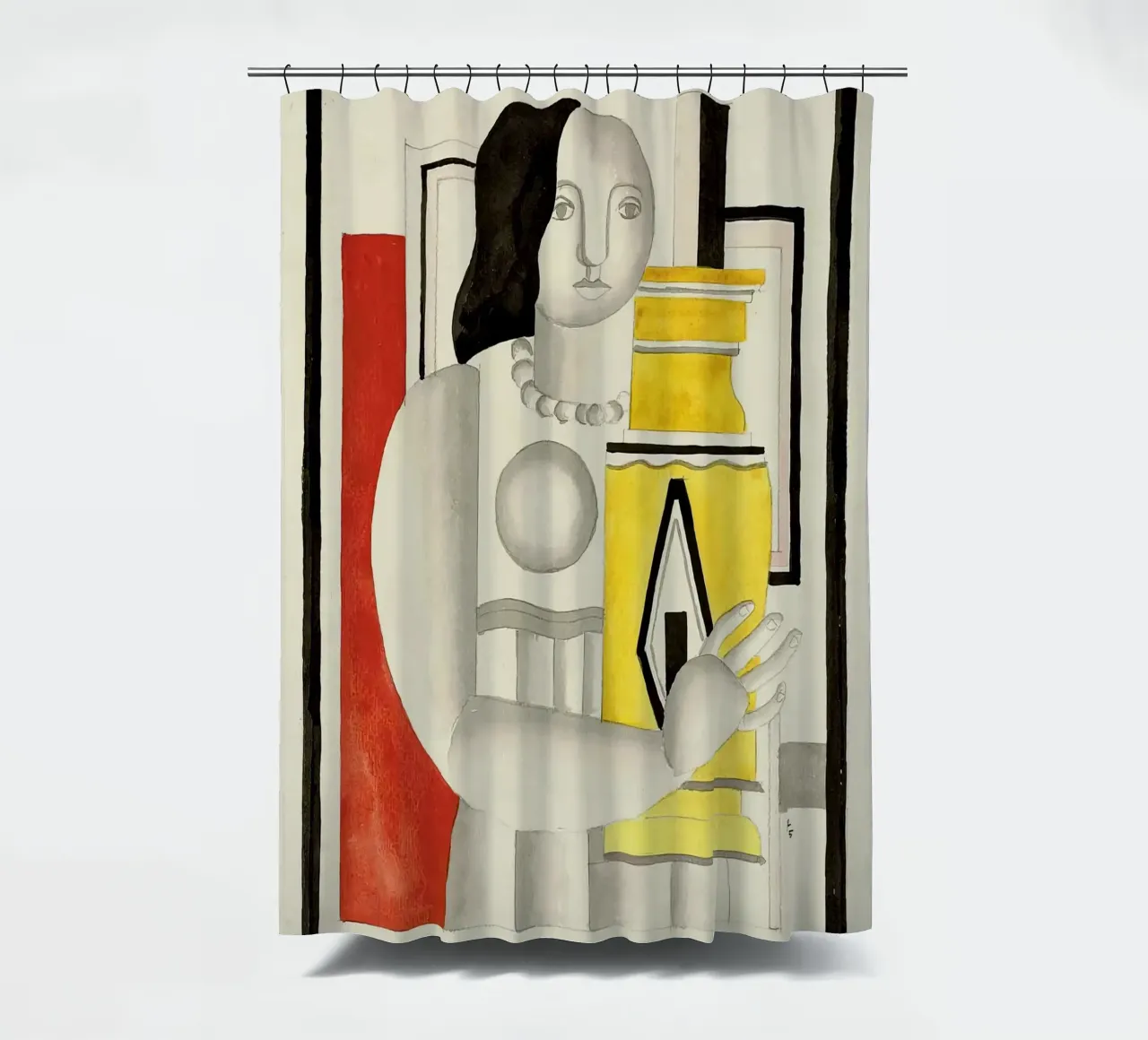 F. Léger "Vrouw met vaas" - Purisme Modernisme Kunstdruk douchegordijn van NorwesClub