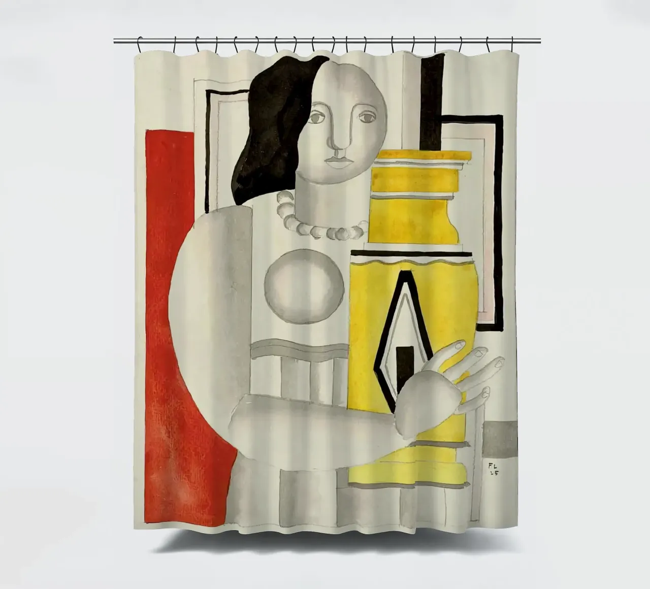 F. Léger "Vrouw met vaas" - Purisme Modernisme Kunstdruk douchegordijn van NorwesClub