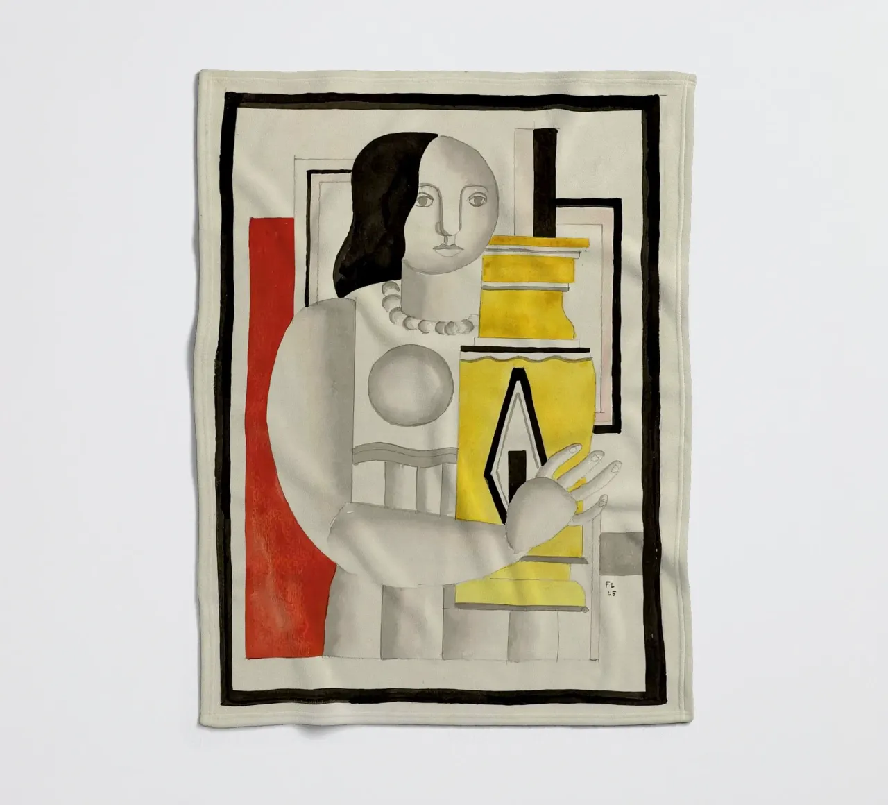 F. Léger "Vrouw met vaas" - Purisme Modernisme Kunstdruk fleecedeken van NorwesClub