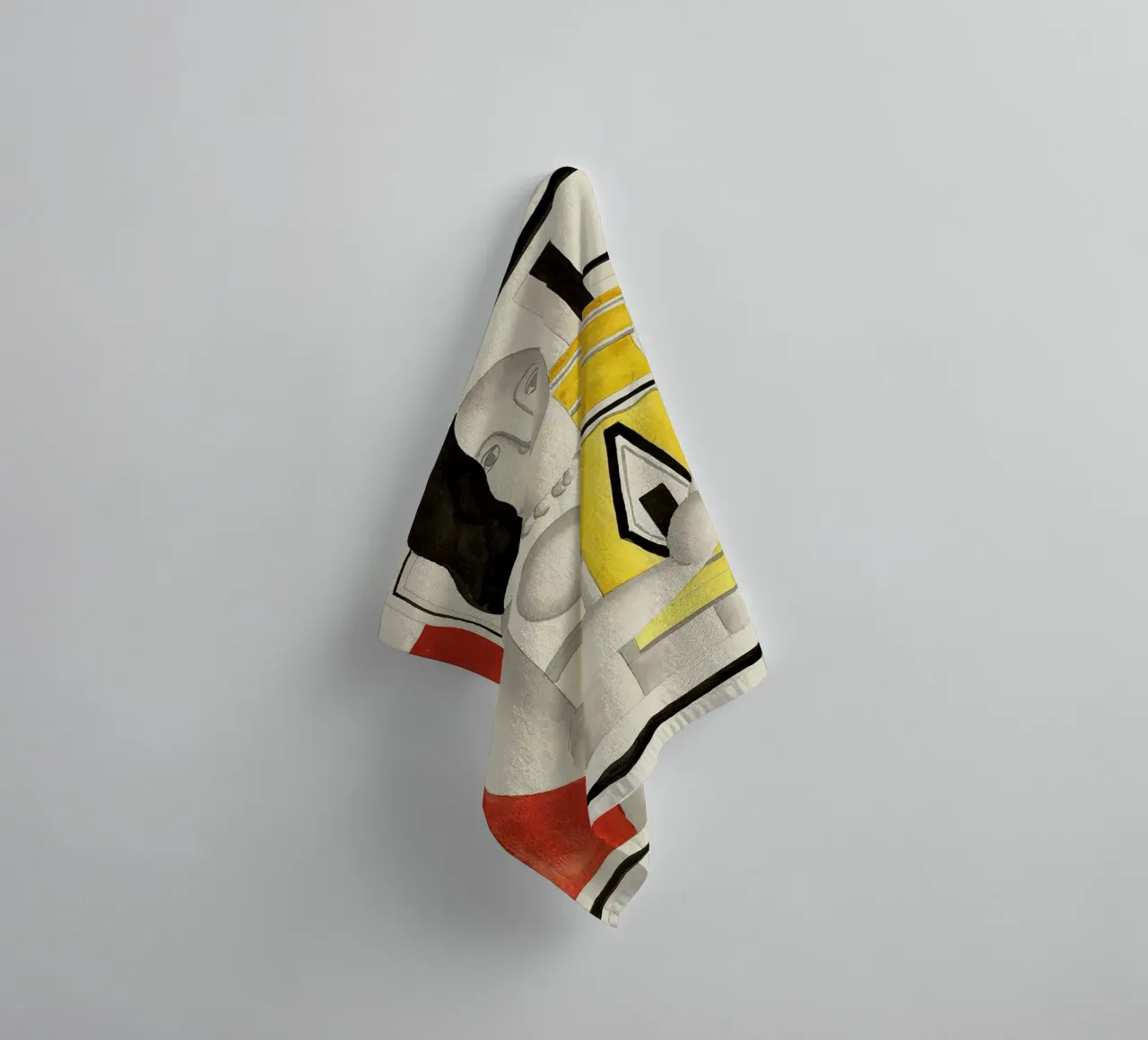 F. Léger "Vrouw met vaas" - Purisme Modernisme Kunstdruk badhanddoek van NorwesClub