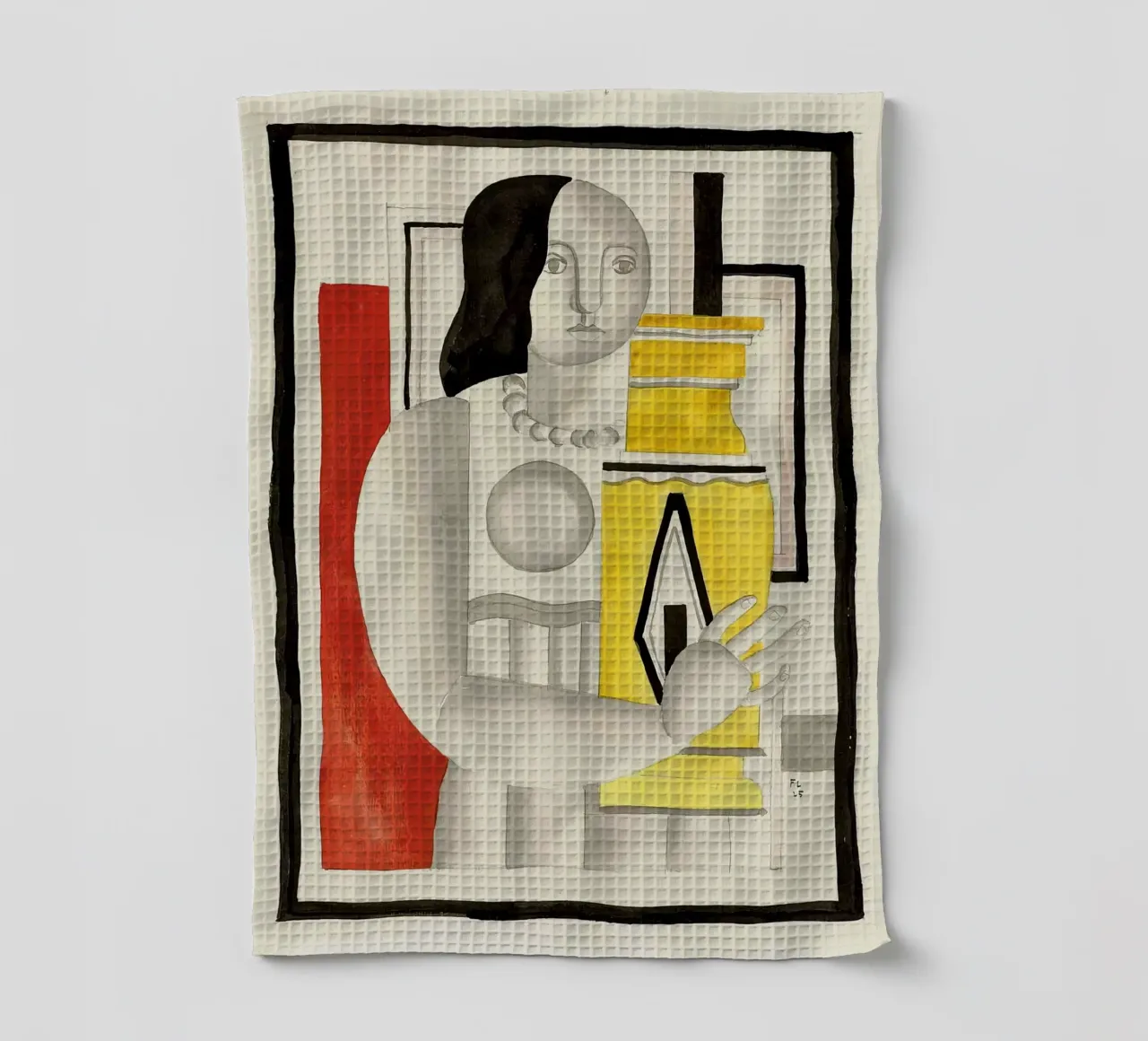 F. Léger "Vrouw met vaas" - Purisme Modernisme Kunstdruk theedoek van NorwesClub