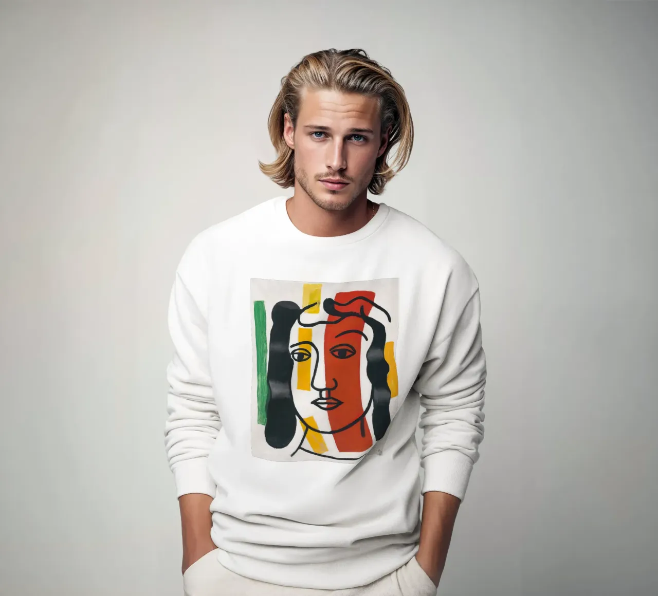 F. Léger "Figure" - Post-Cubist Portrait Modern Art Print Sweatshirt von NorwesClub