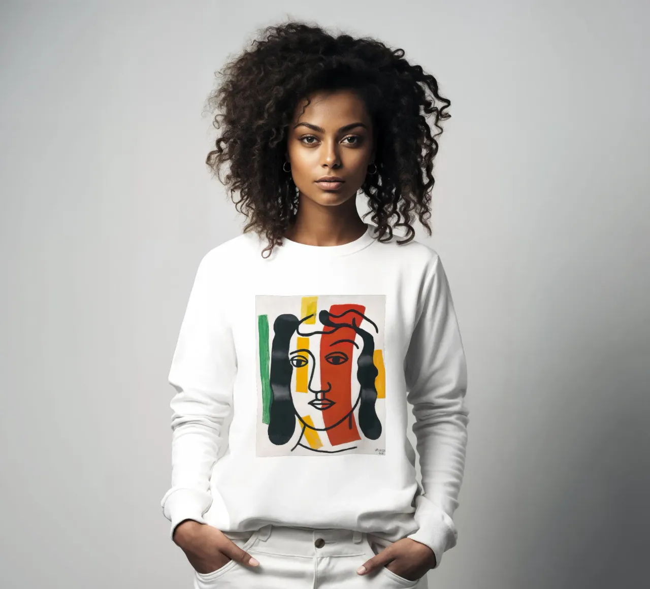 F. Léger "Figure" - Post-Cubist Portrait Modern Art Print Sweatshirt von NorwesClub