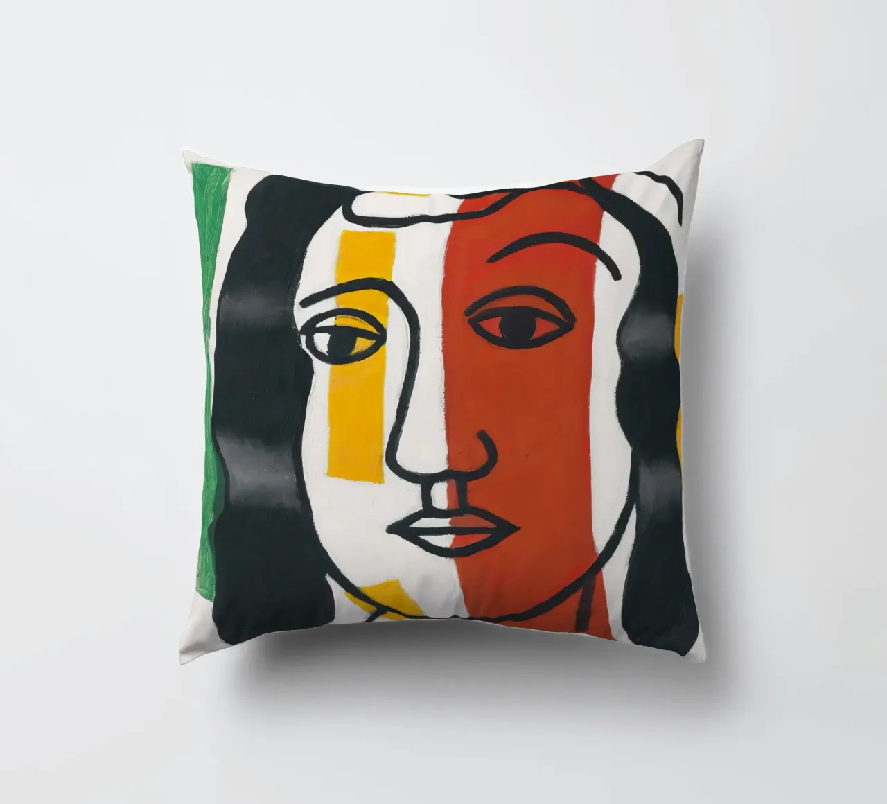 F. Léger "Figure" - Post-Cubist Portrait Modern Art Print decorative cushion by NorwesClub