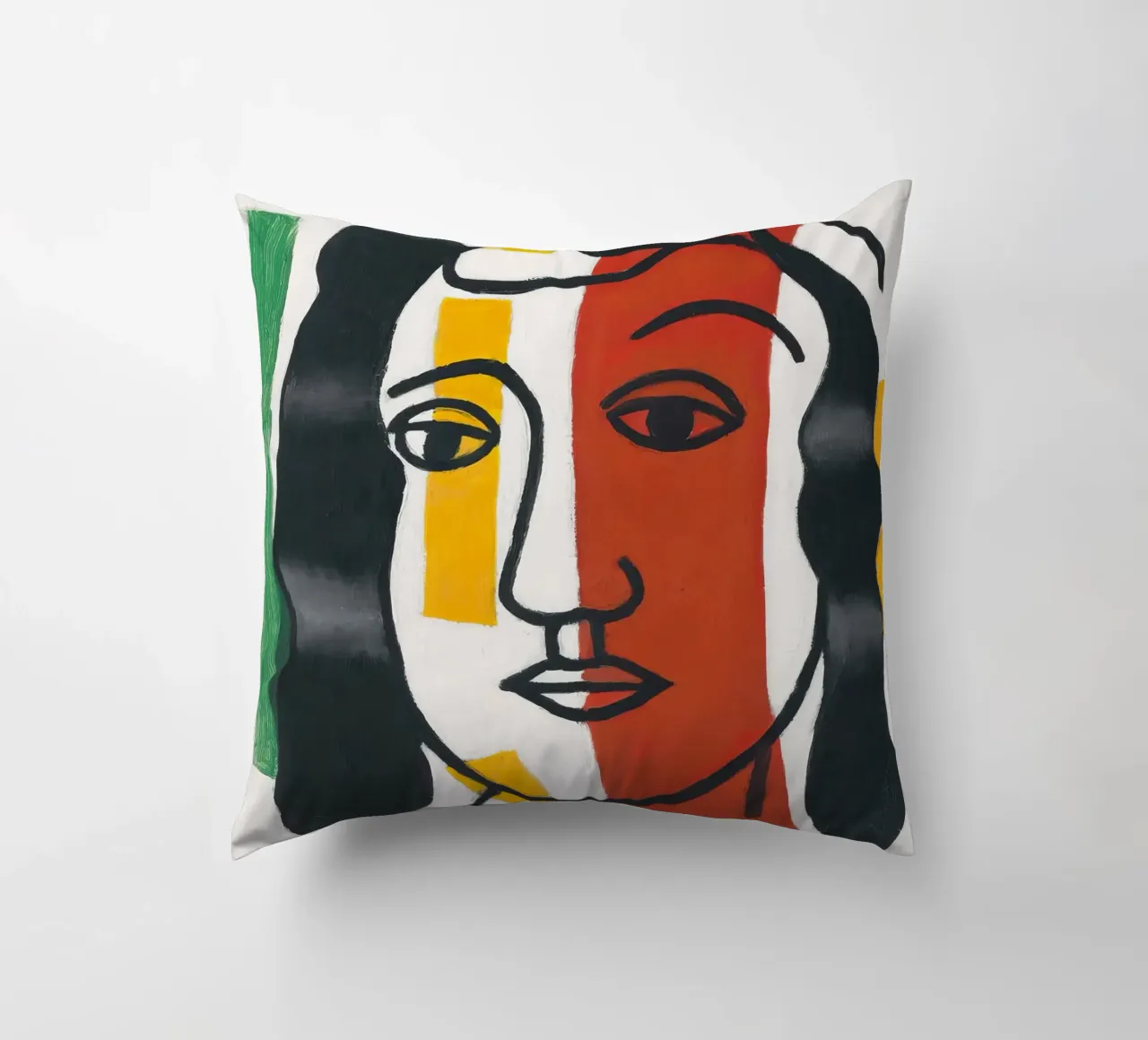 F. Léger "Figure" - Post-Cubist Portrait Modern Art Print decorative cushion by NorwesClub
