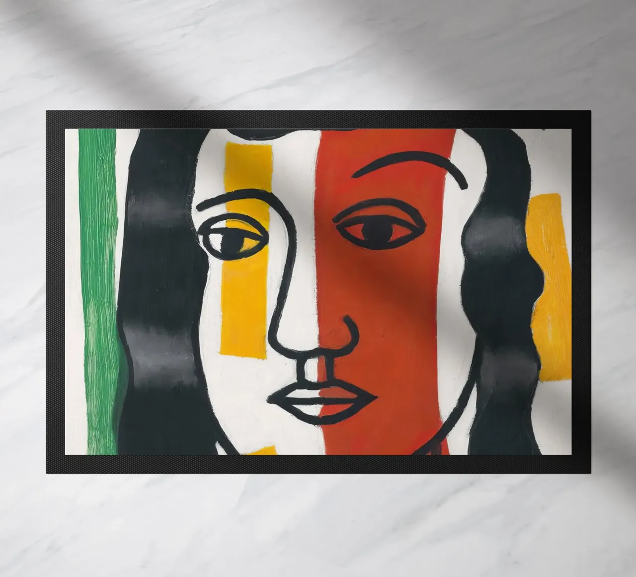 F. Léger "Figure" - Post-Cubist Portrait Modern Art Print doormat by NorwesClub