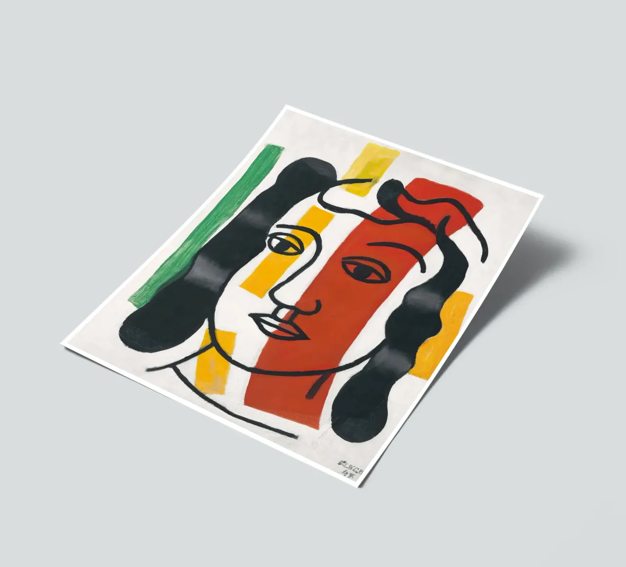 F. Léger "Figure" - Post-Cubist Portrait Modern Art Print Stickerbogen von NorwesClub