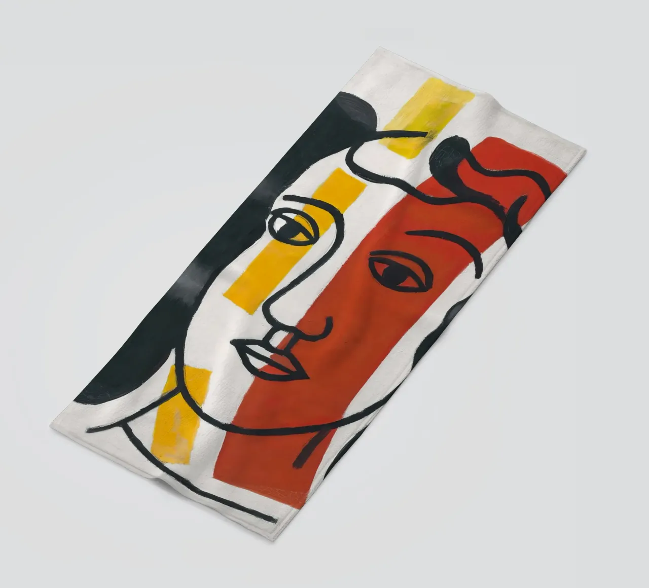 F. Léger "Figure" - Post-Cubist Portrait Modern Art Print beach towel by NorwesClub