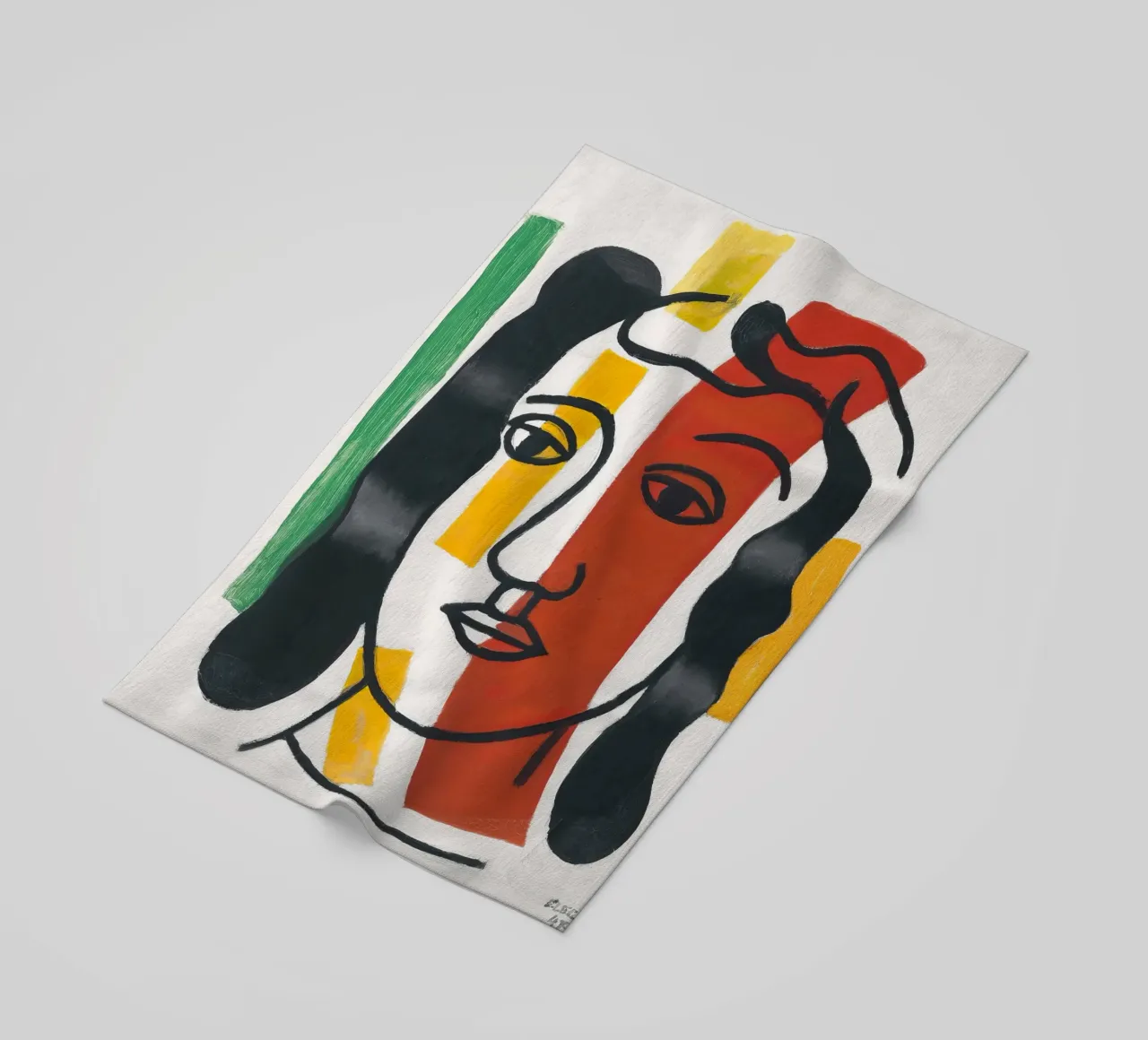F. Léger "Figure" - Post-Cubist Portrait Modern Art Print beach towel by NorwesClub