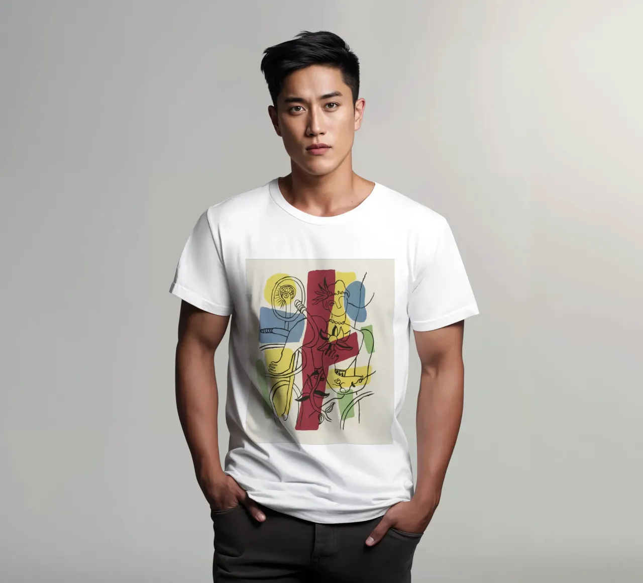 F. Léger "Cirque" - Abstract Acrobat Post-Cubism Print T-Shirt von NorwesClub