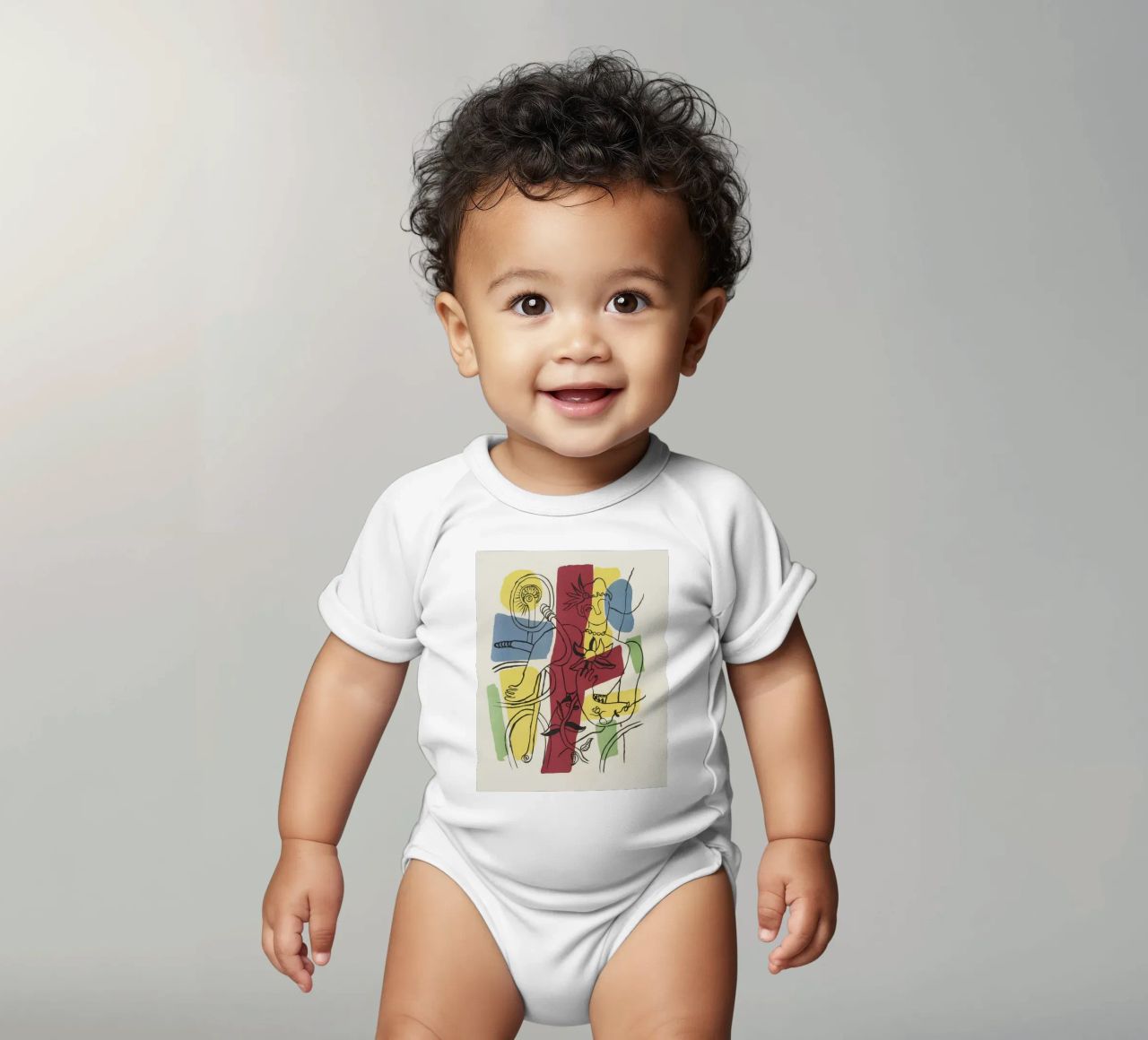 F. Léger "Cirque" - Abstract Acrobat Post-Cubism Print Kurzarm Babybody von NorwesClub