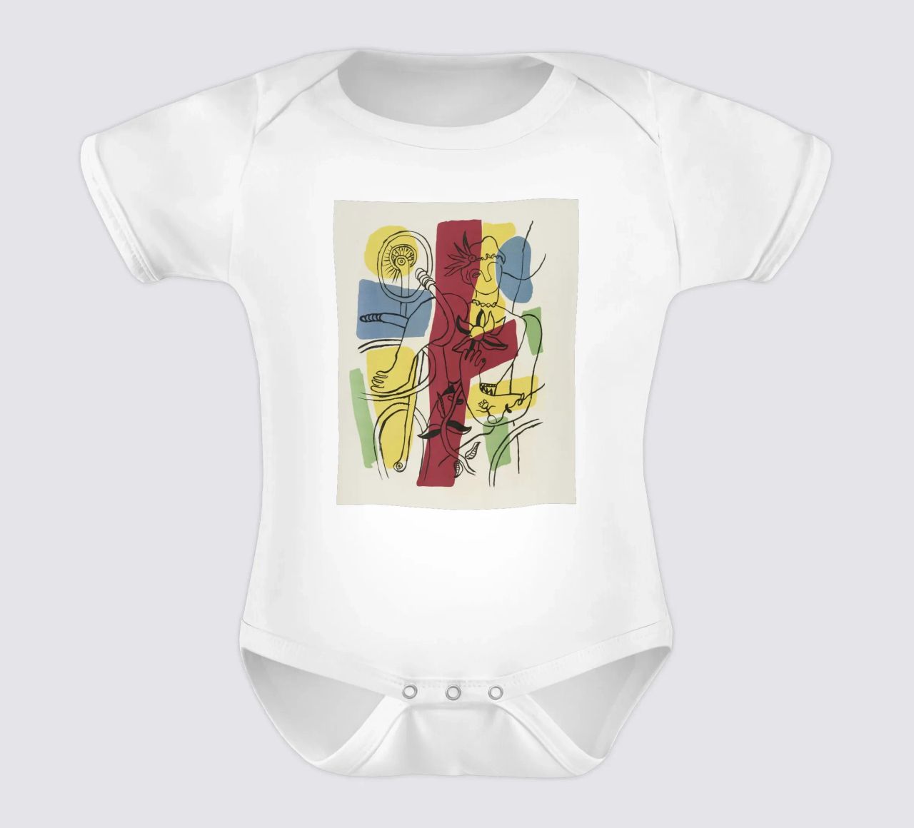 F. Léger "Cirque" - Abstract Acrobat Post-Cubism Print Kurzarm Babybody von NorwesClub