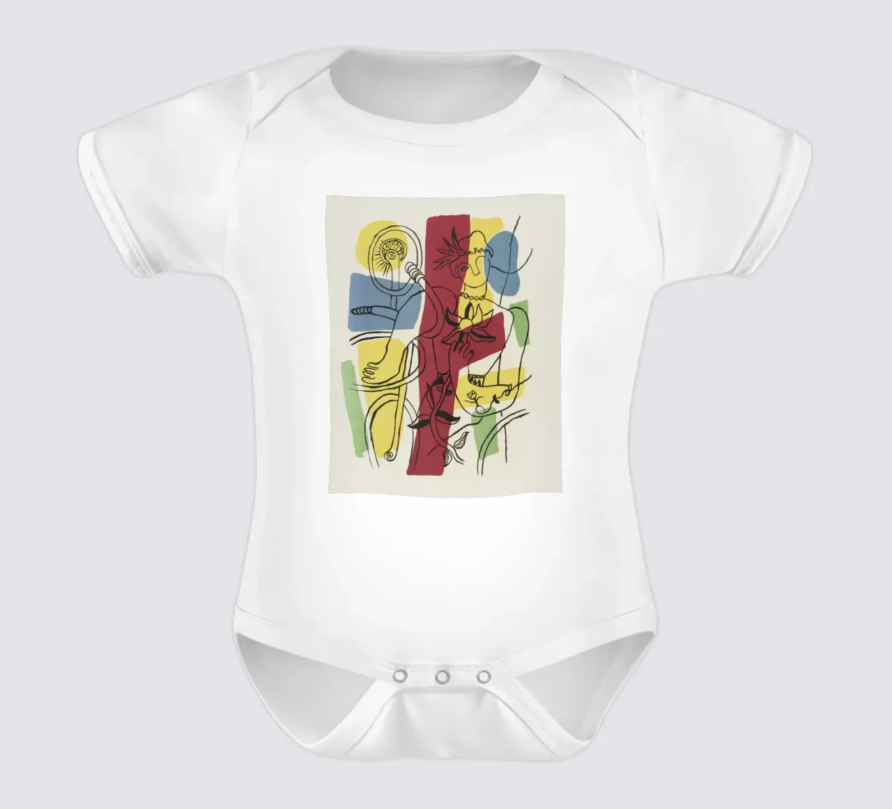 F. Léger "Cirque" - Abstract Acrobat Post-Cubism Print Kurzarm Babybody von NorwesClub