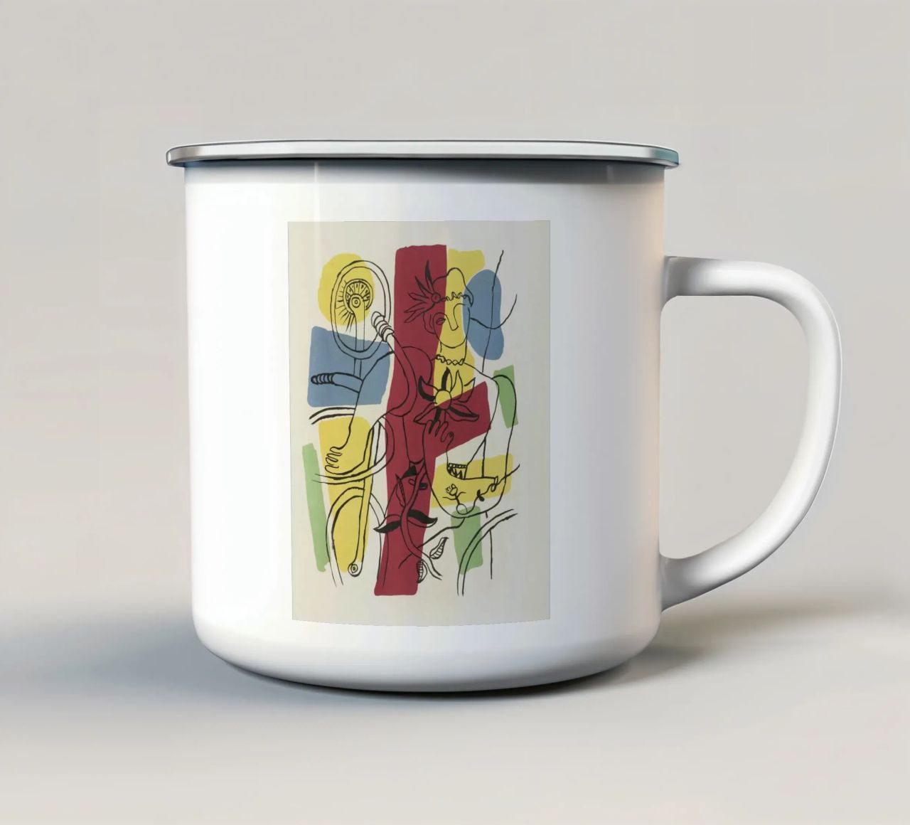 F. Léger "Cirque" - Abstract Acrobat Post-Cubism Print Emaille Tasse von NorwesClub