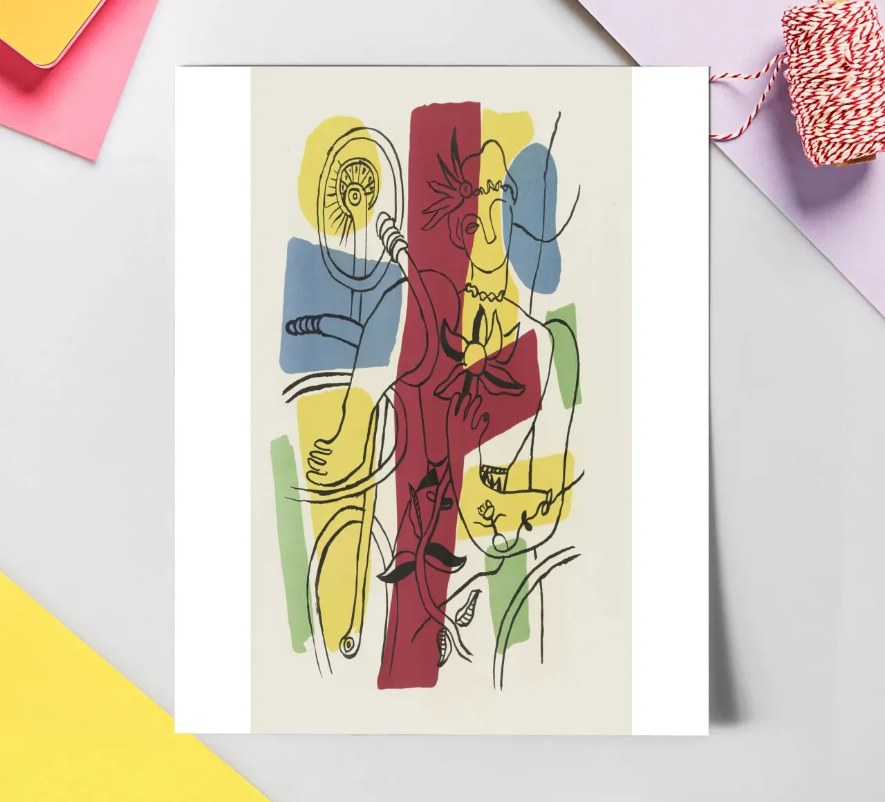 F. Léger "Cirque" - Abstract Acrobat Post-Cubism Print Stickerbogen von NorwesClub