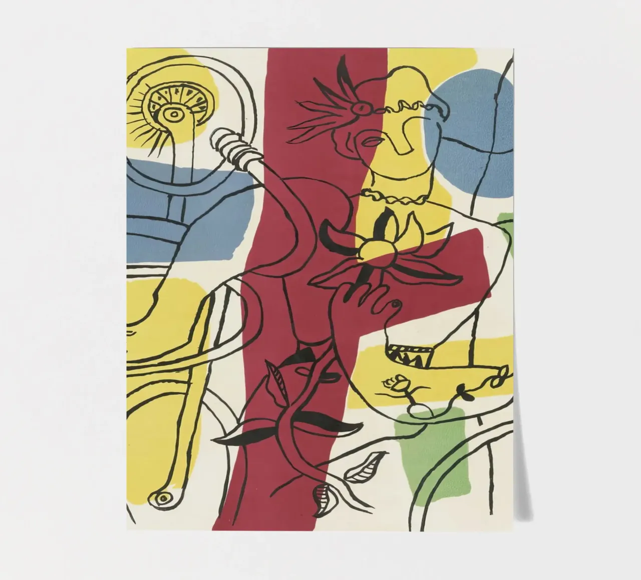 F. Léger "Cirque" - Abstract Acrobat Post-Cubism Print Stickerbogen von NorwesClub