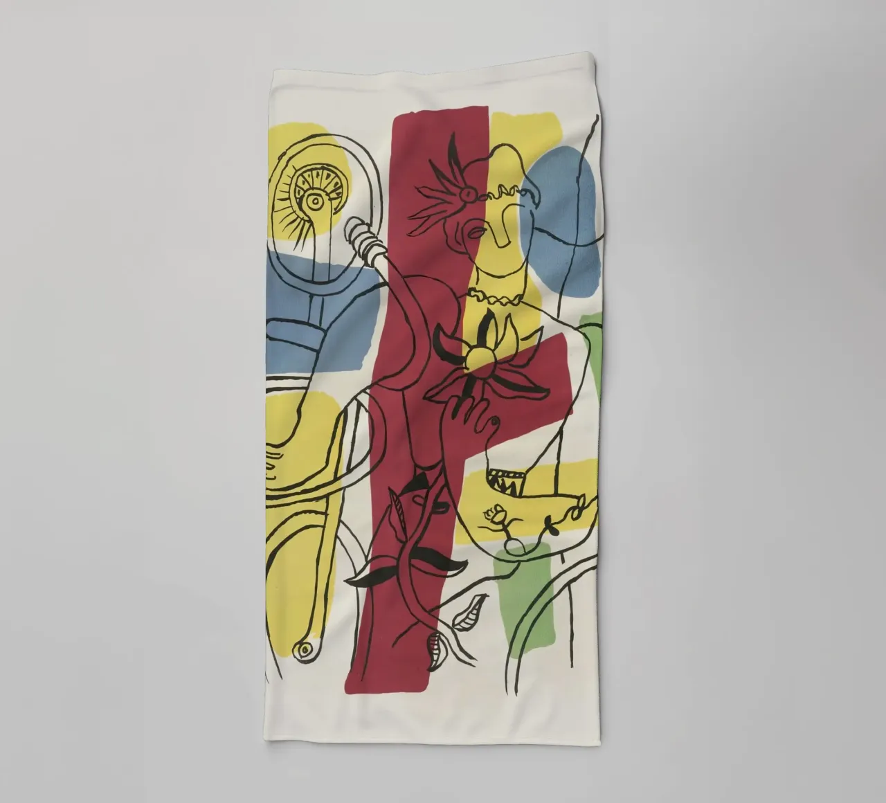 F. Léger "Cirque" - Abstract Acrobat Post-Cubism Print serviette de bain de NorwesClub