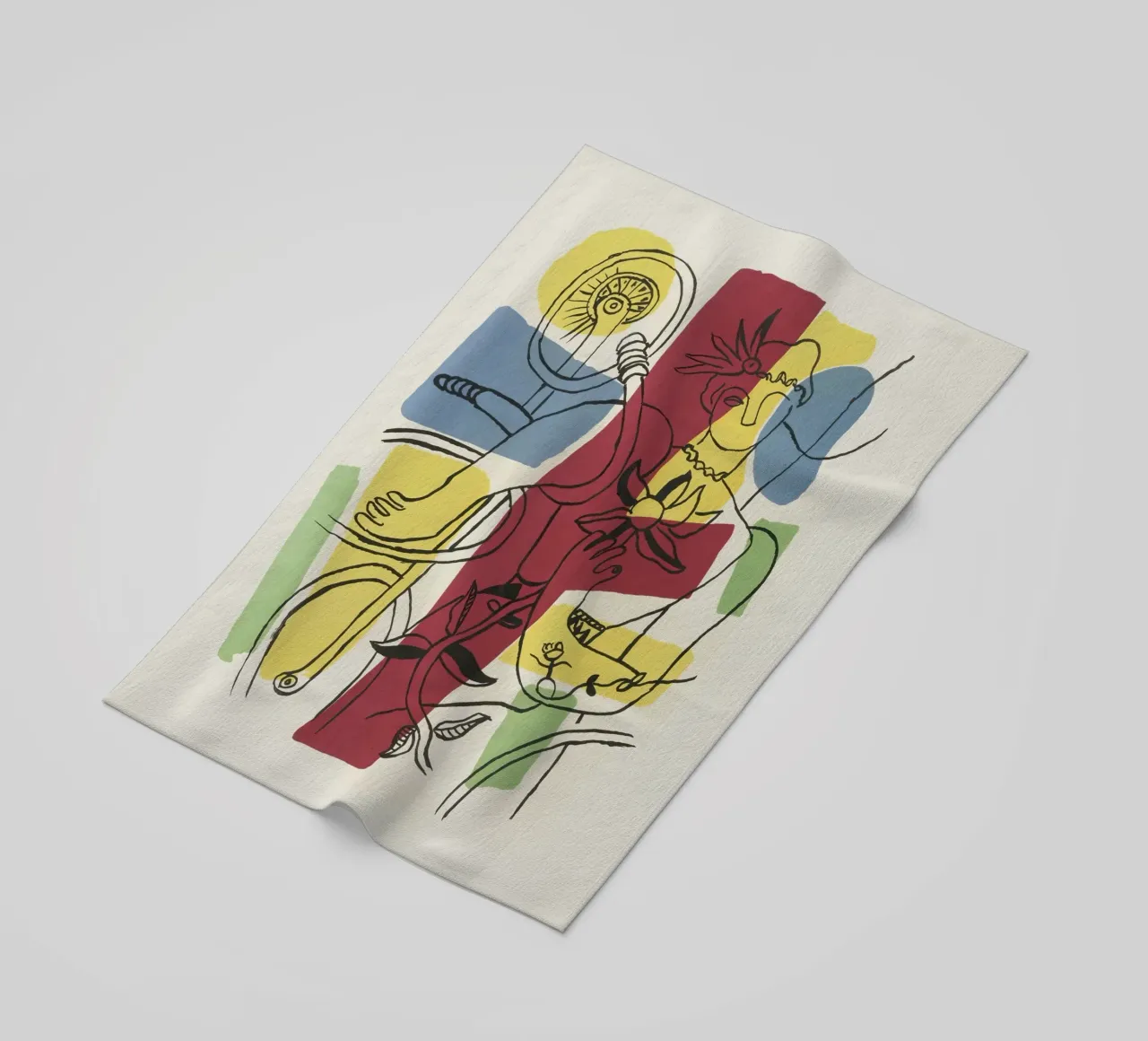 F. Léger "Cirque" - Abstract Acrobat Post-Cubism Print beach towel by NorwesClub