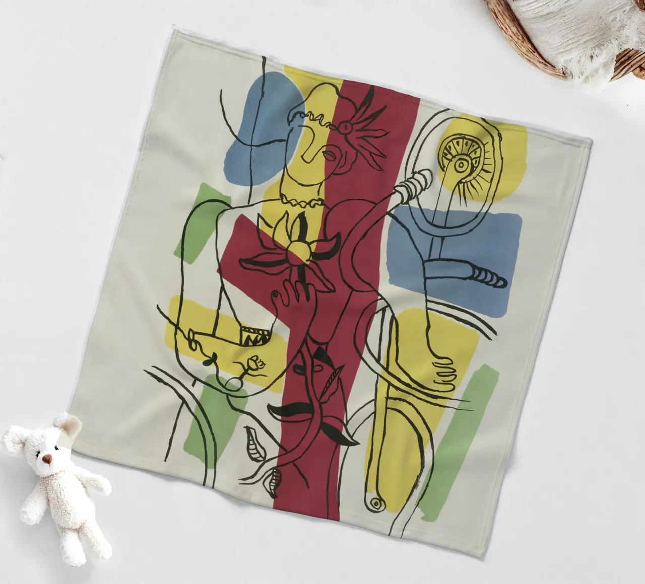 F. Léger "Cirque" - Abstract Acrobat Post-Cubism Print Fleecedecke von NorwesClub
