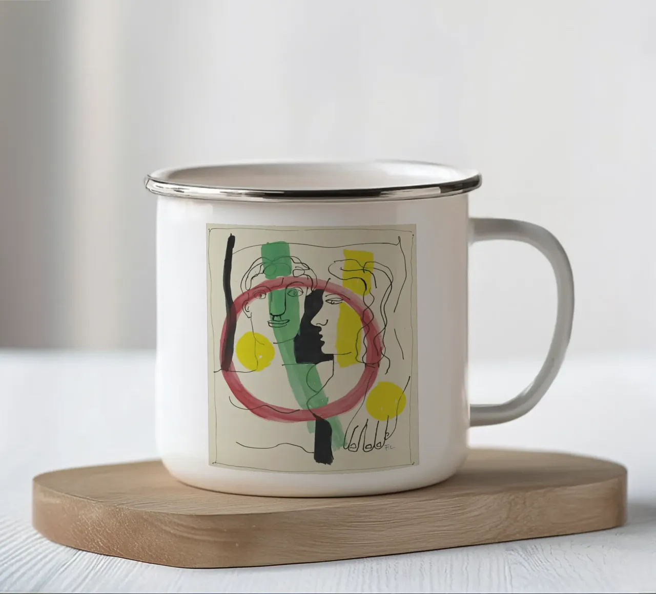 F. Léger "L'Amour nous annule" - Modernismo astratto dell'amore Pri tazza in smalto da NorwesClub