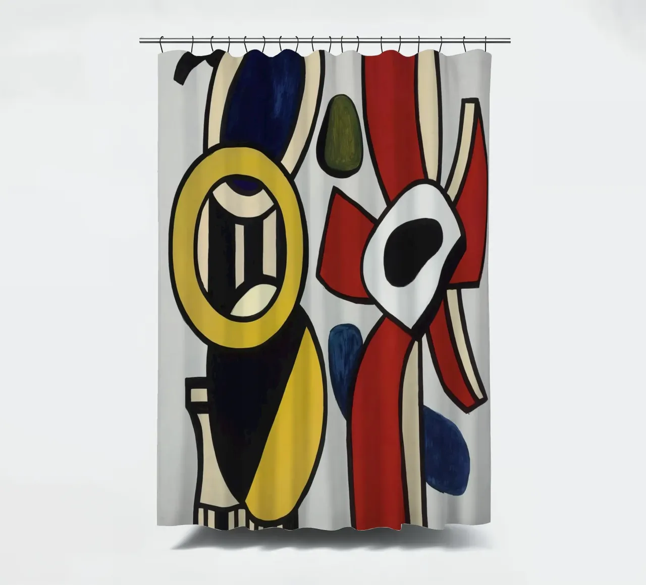 F. Léger "Red Star" - Abstract Shapes Modernism Art Print cortina de baño de NorwesClub