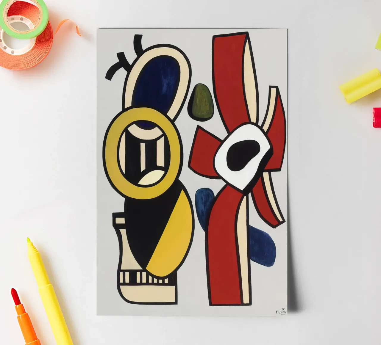 F. Léger "Red Star" - Abstract Shapes Modernism Art Print sticker sheet by NorwesClub