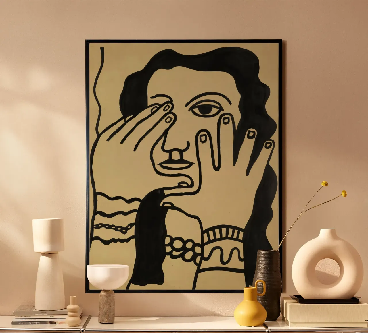 F. Léger "Donna capelli neri" - Ritratto grafico moderno stampato carta hahnemühle da NorwesClub