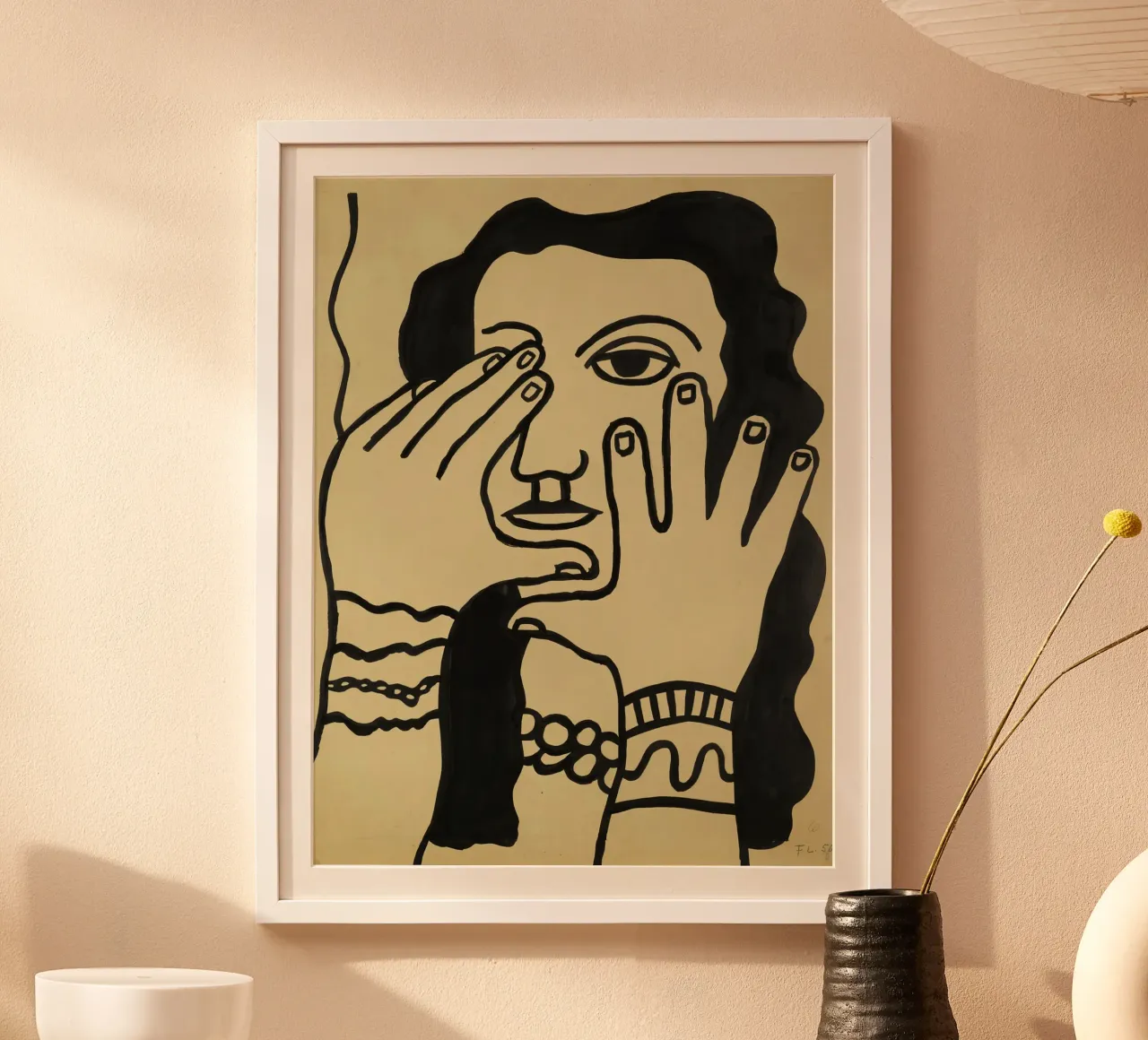 F. Léger "Donna capelli neri" - Ritratto grafico moderno stampato carta hahnemühle da NorwesClub