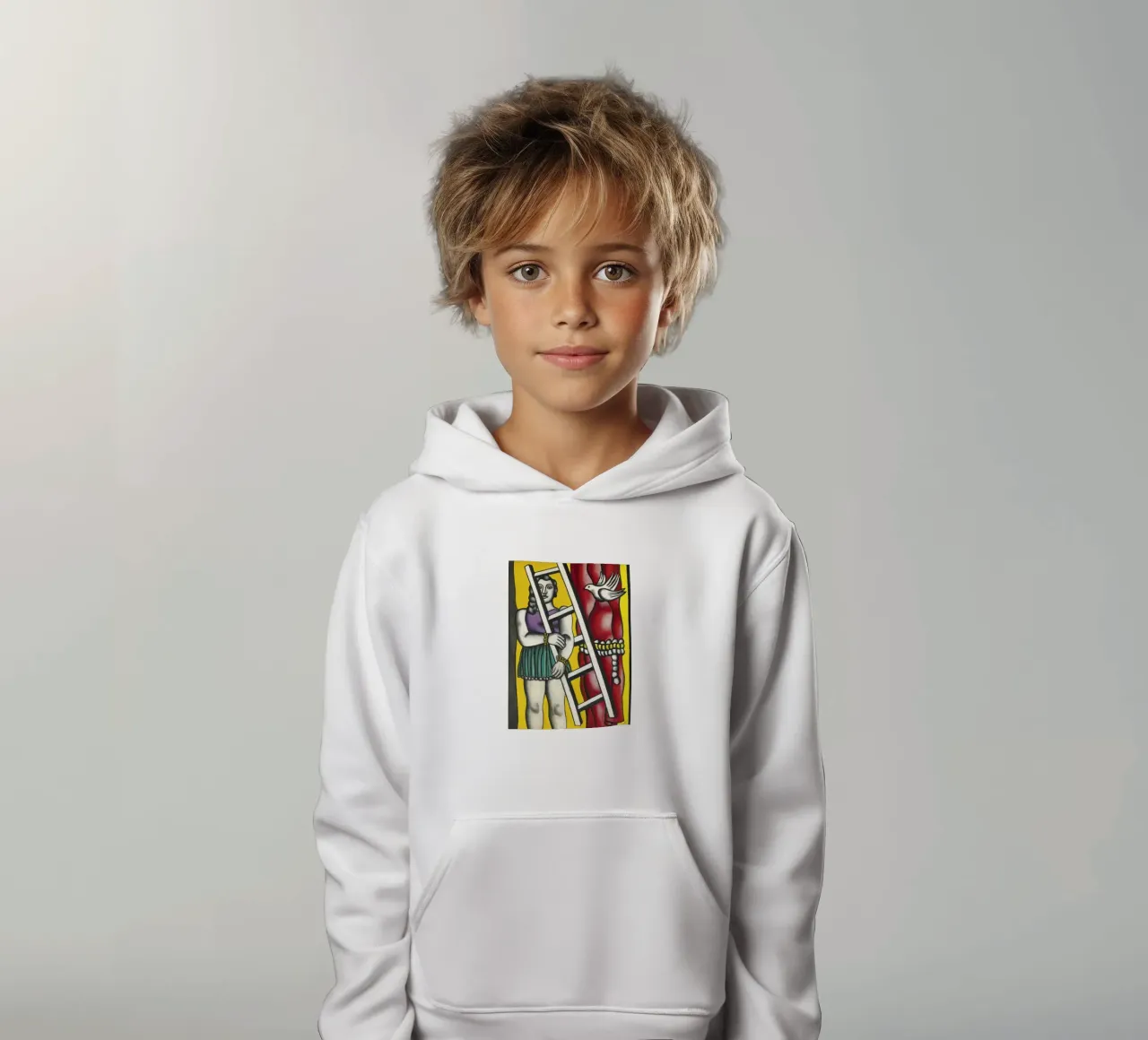 Fernand Léger Arte circense cubista: Ragazza vibrante con scala e felpa bambino con cappuccio da NorwesClub