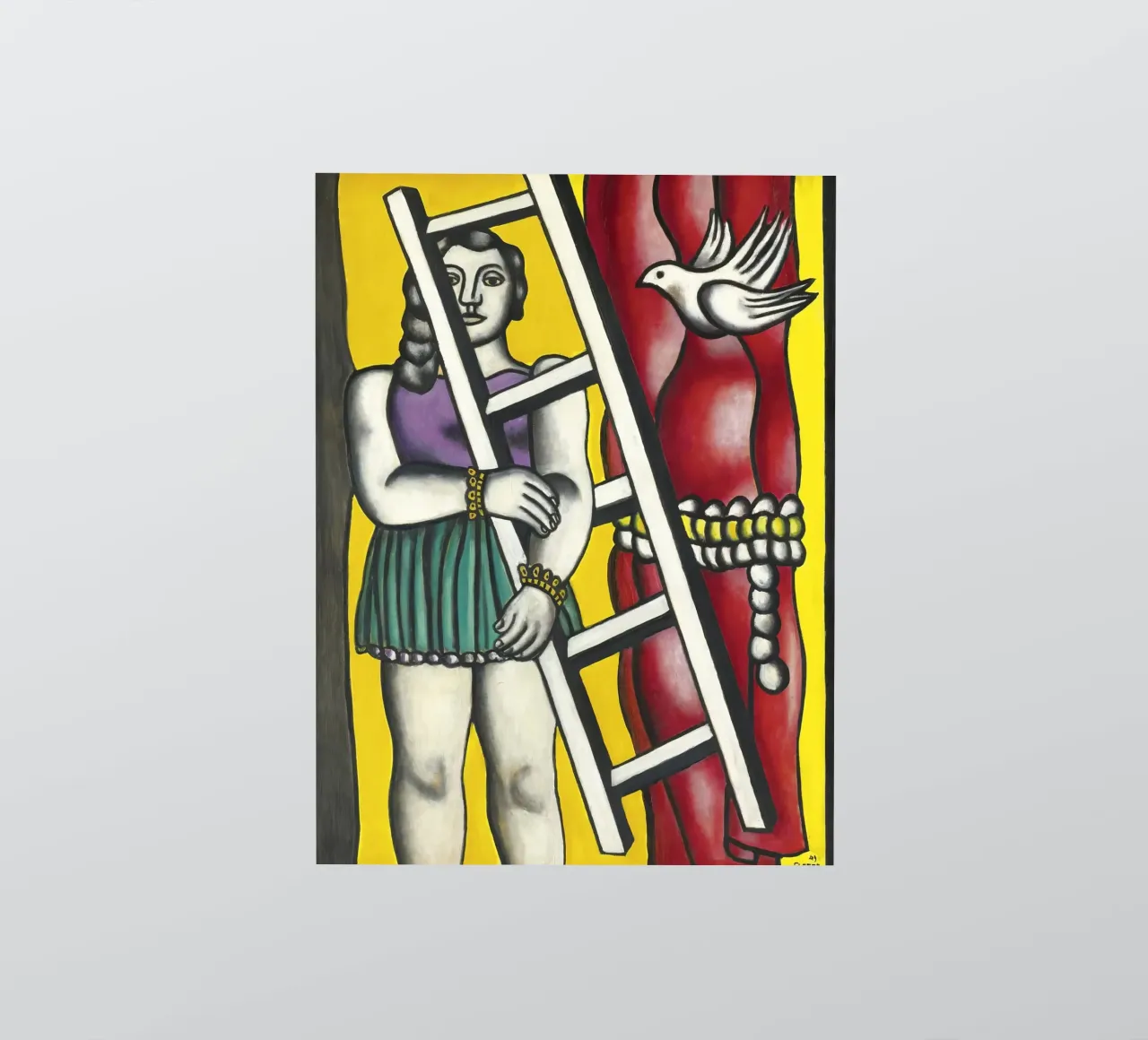 Fernand Léger Arte circense cubista: Ragazza vibrante con scala e adesivo da NorwesClub