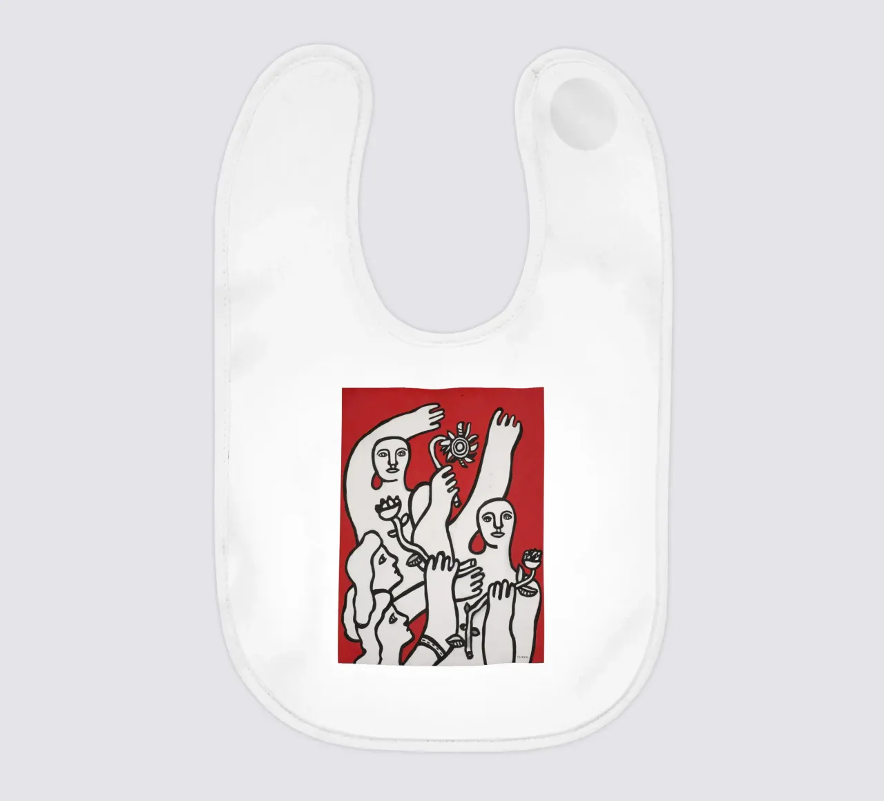La gioia di vivere di Fernand Léger: Figure in grassetto, sfondo rosso bavaglino da NorwesClub