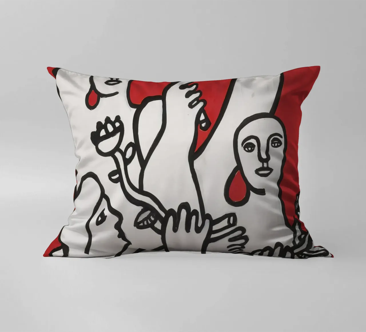 La gioia di vivere di Fernand Léger: Figure in grassetto, sfondo rosso cuscino da NorwesClub