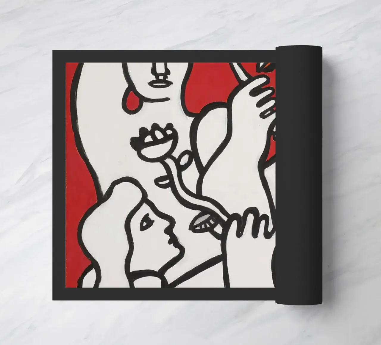 La gioia di vivere di Fernand Léger: Figure in grassetto, sfondo rosso zerbino da NorwesClub