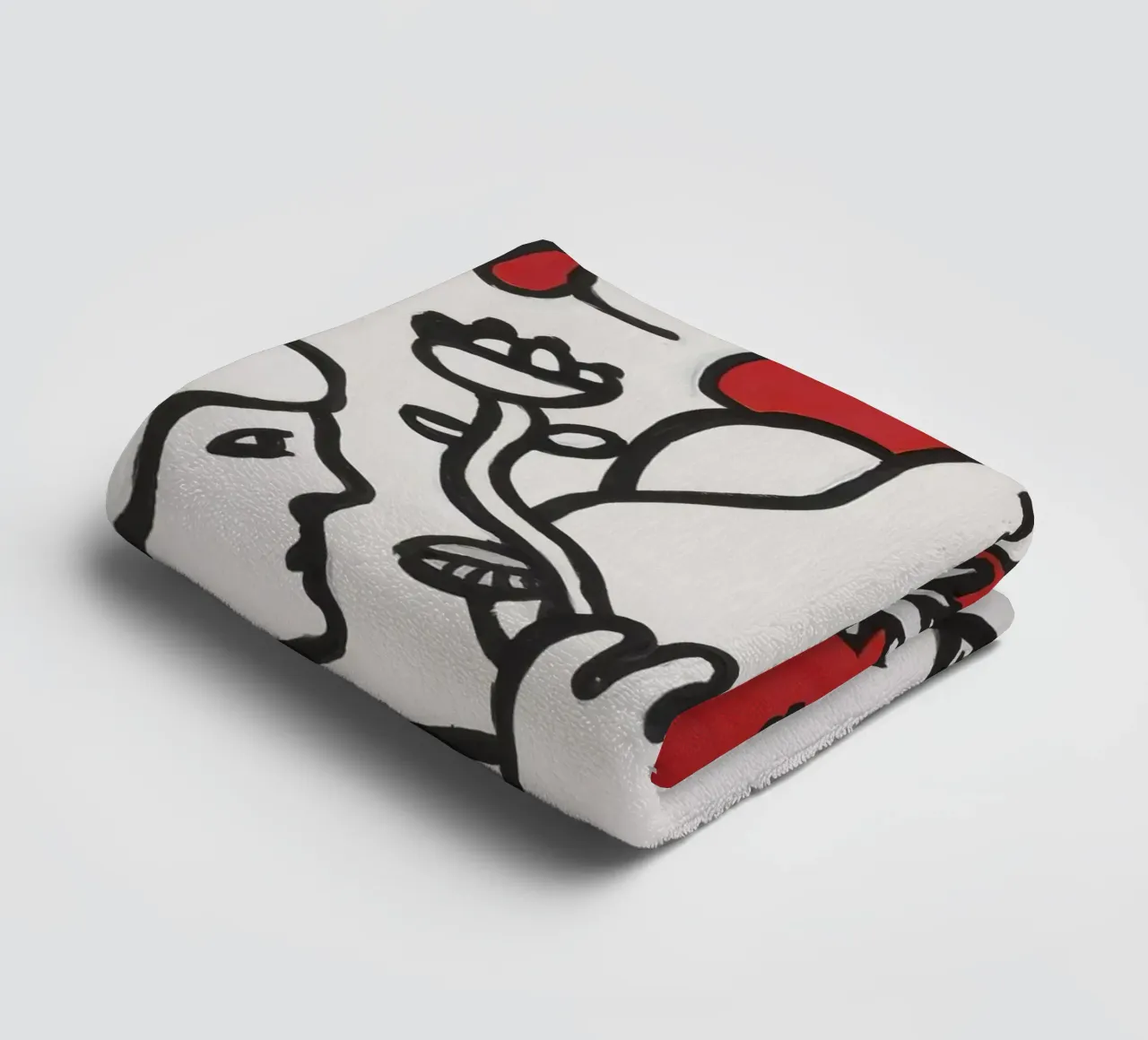 La gioia di vivere di Fernand Léger: Figure in grassetto, sfondo rosso asciugamano da bagno da NorwesClub