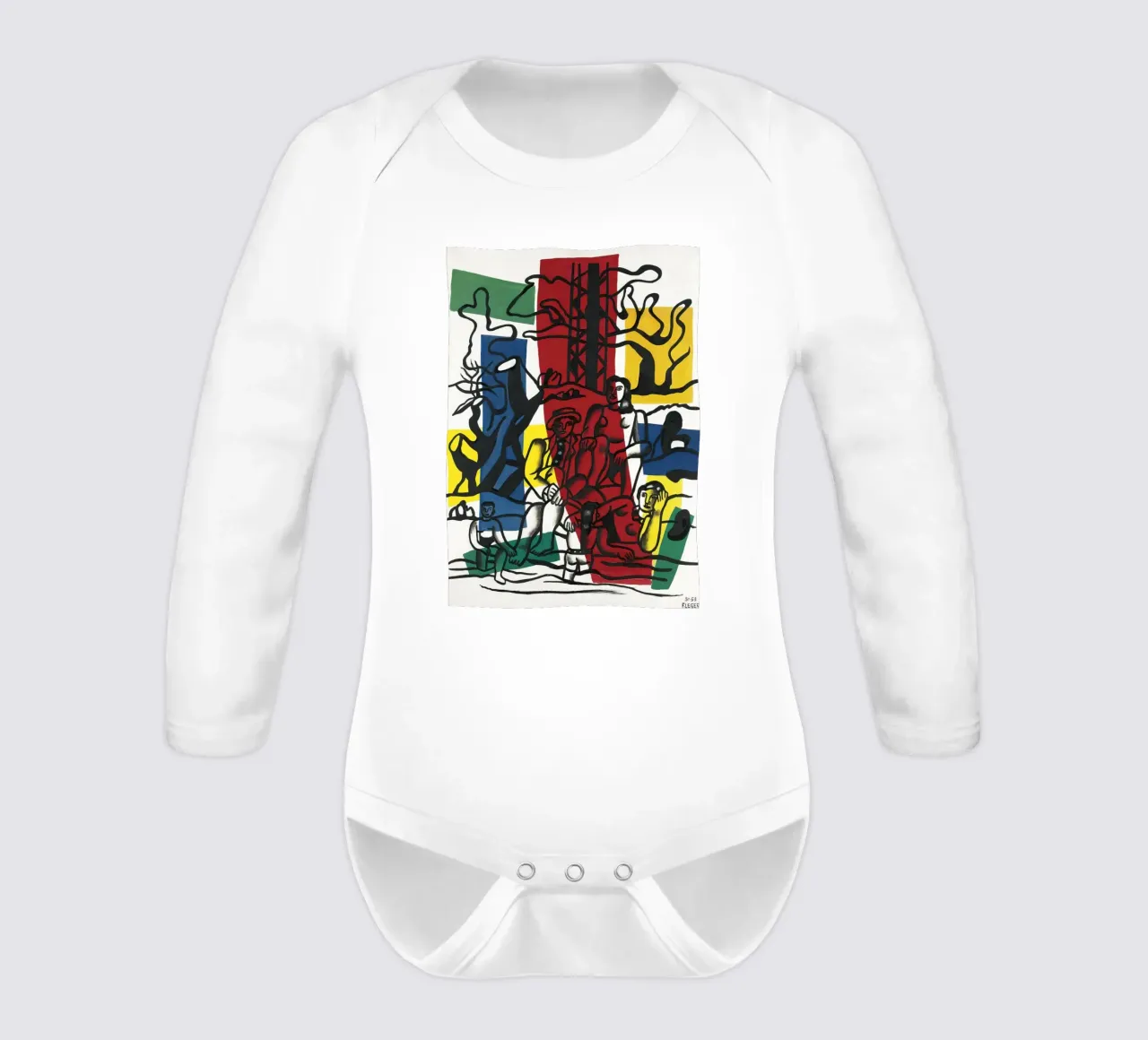Fernand Léger: Countryside Outing, Bold Post-Cubist Landscap long-sleeve baby romper by NorwesClub