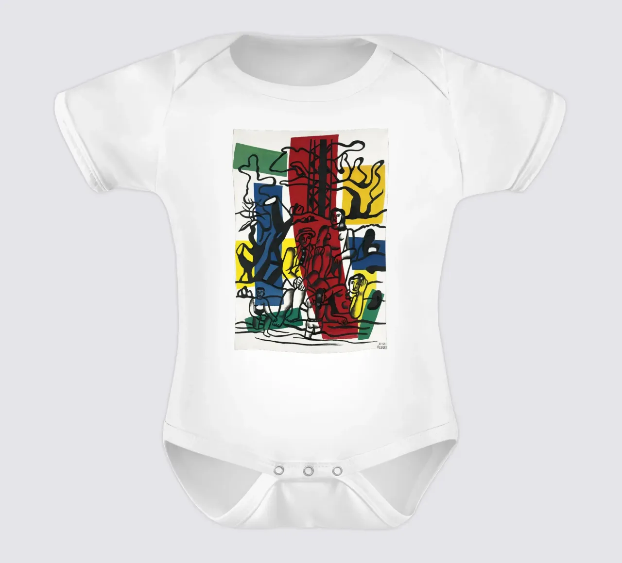 Fernand Léger: Gita in campagna, audace paesaggio post-cubista body neonato maniche corte da NorwesClub